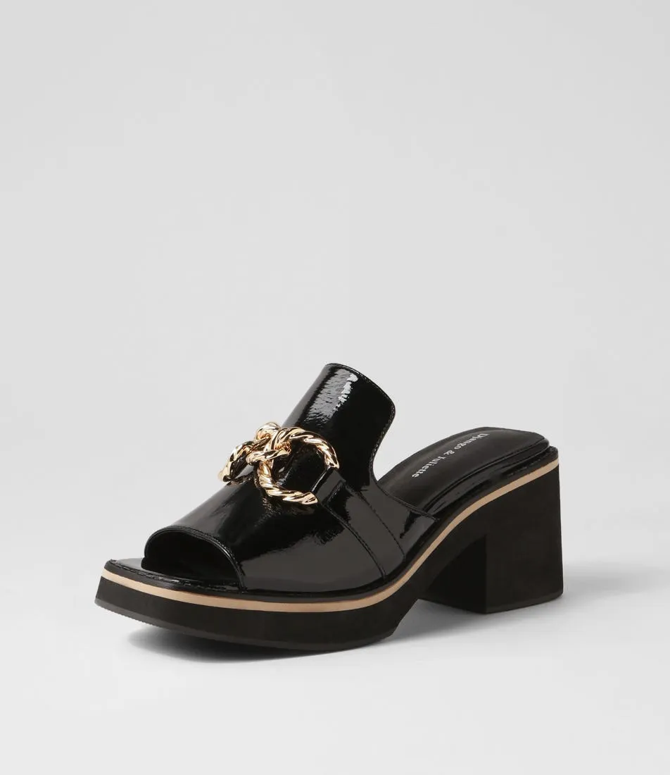 DJANGO & JULIETTE JAMMS BLACK PATENT Bridal Pumps