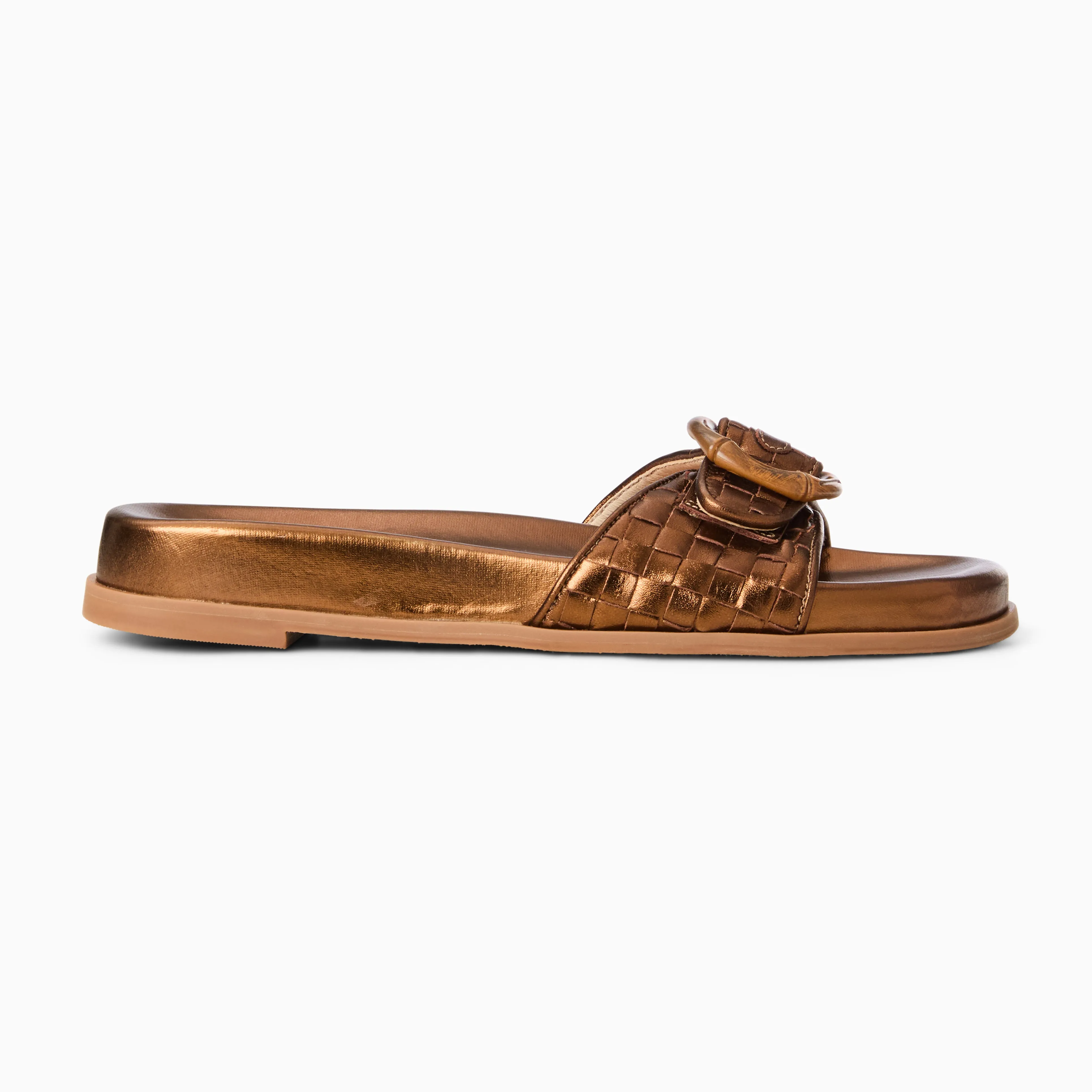 Forest Path Sky Blue Essex Leather Comfort Slide
