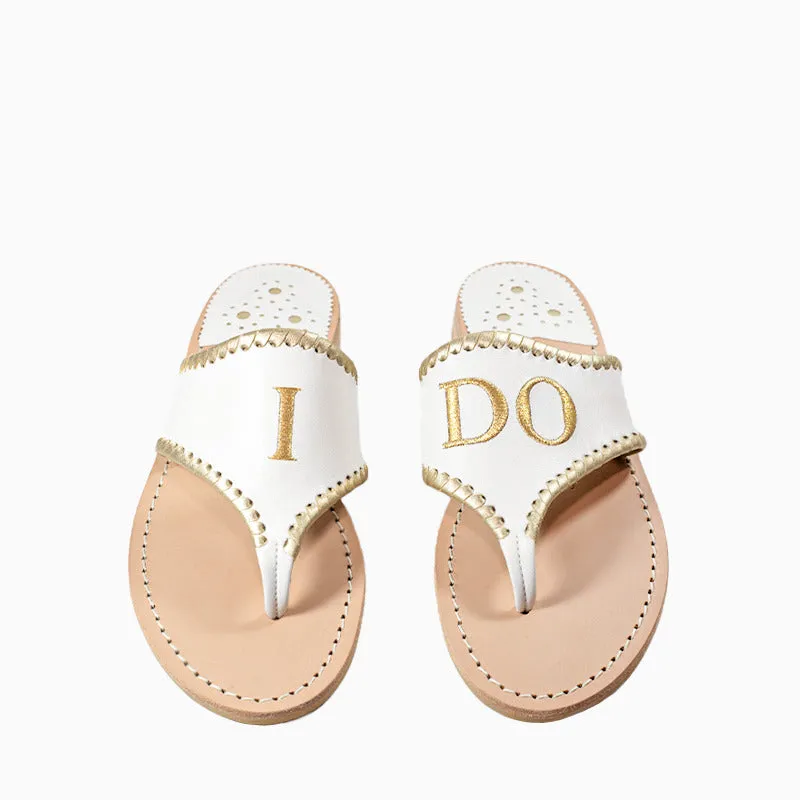 Embroidered "I DO" Sandal Hero Mode