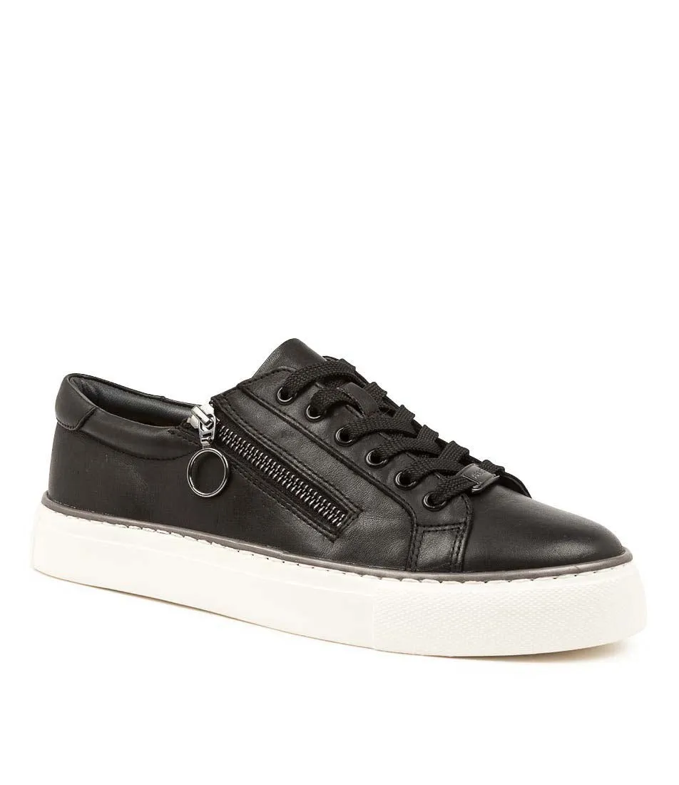 ZIERA PAMELA BLACK WHITE Comfort Wedge