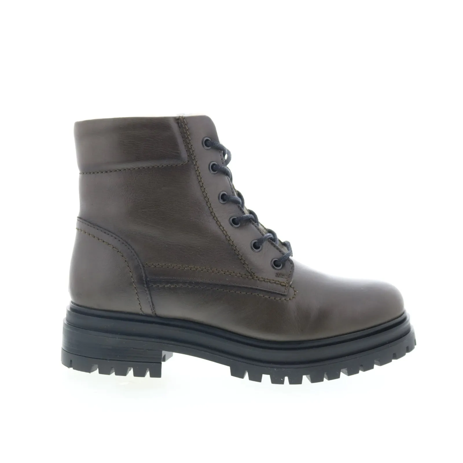 Reliable Fit Modern Utility Miz Mooz Lyss Womens Green Leather Lace Up Casual Dress Boots