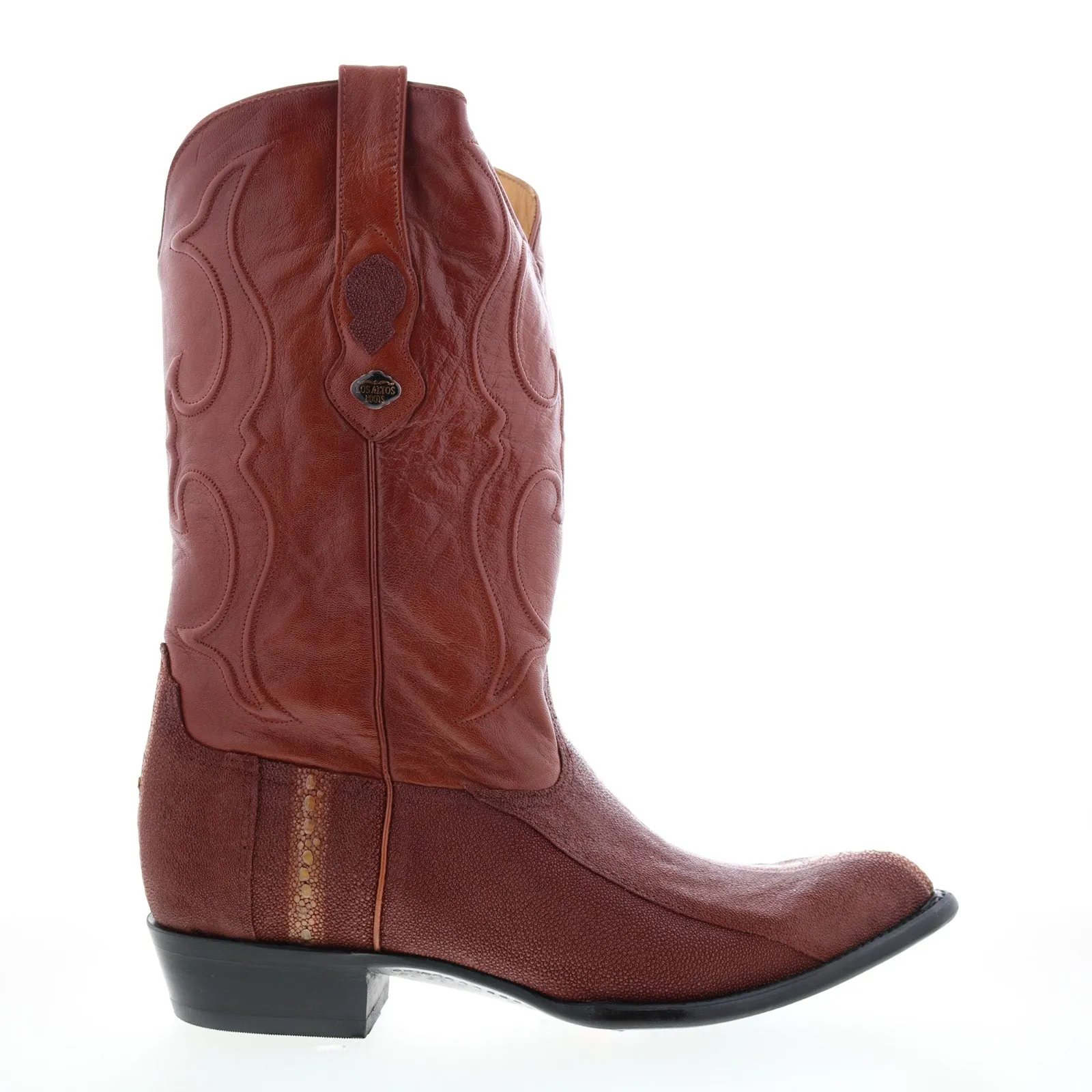 Los Altos J-Toe Stingray Rowstone Mens Brown Wide Cowboy Western Boots Weekend Trek Layered Support