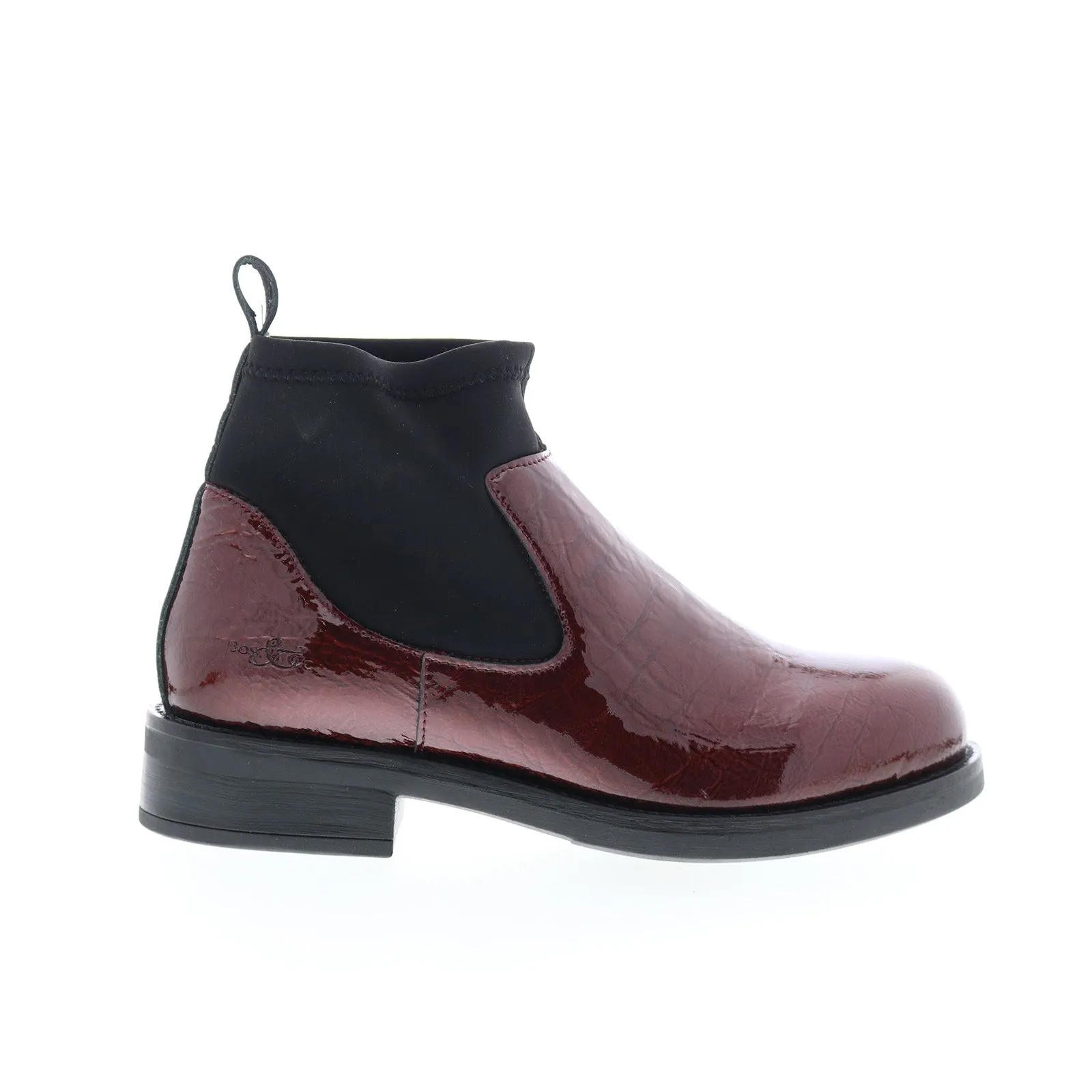 Bos. & Co. Noel Womens Burgundy Synthetic Slip On Casual Dress Boots Hard Ground Chelsea Design