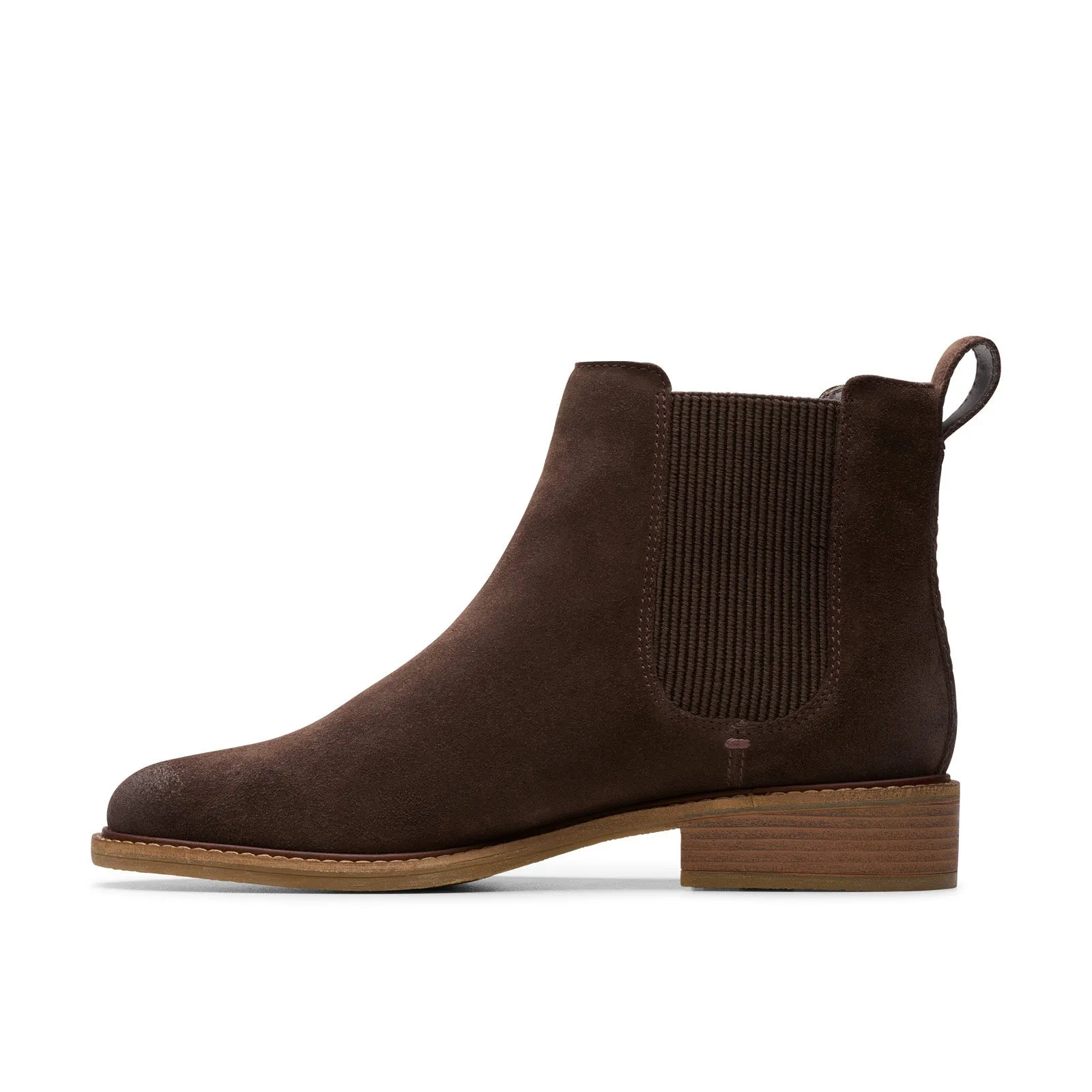 Clarks Cologne Arlo 2 26178749 Womens Brown Suede Slip On Chelsea Boots Good Grip Nature Ready