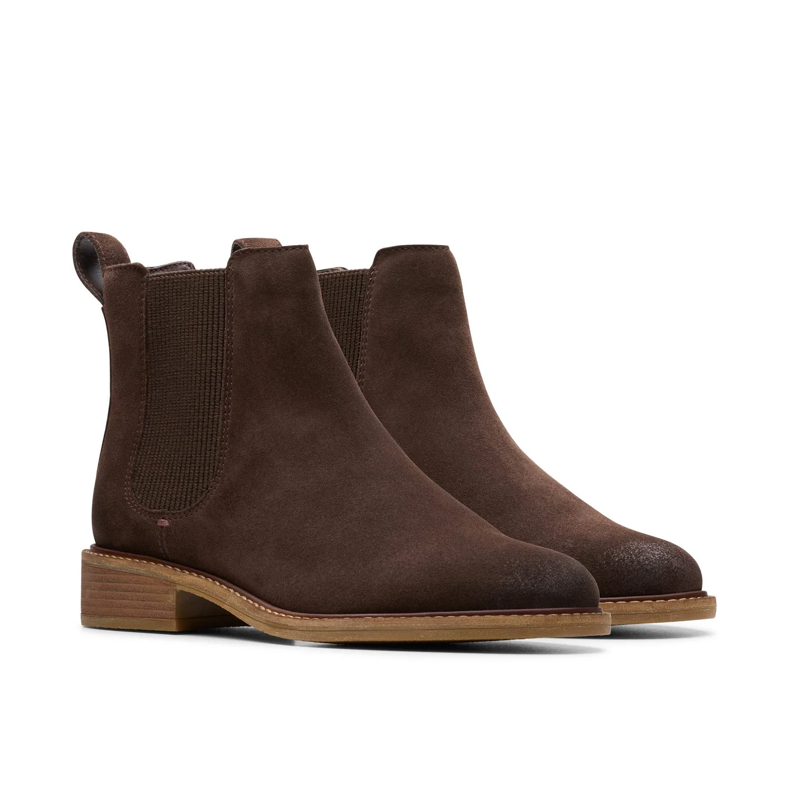 Clarks Cologne Arlo 2 26178749 Womens Brown Suede Slip On Chelsea Boots Timeless Look