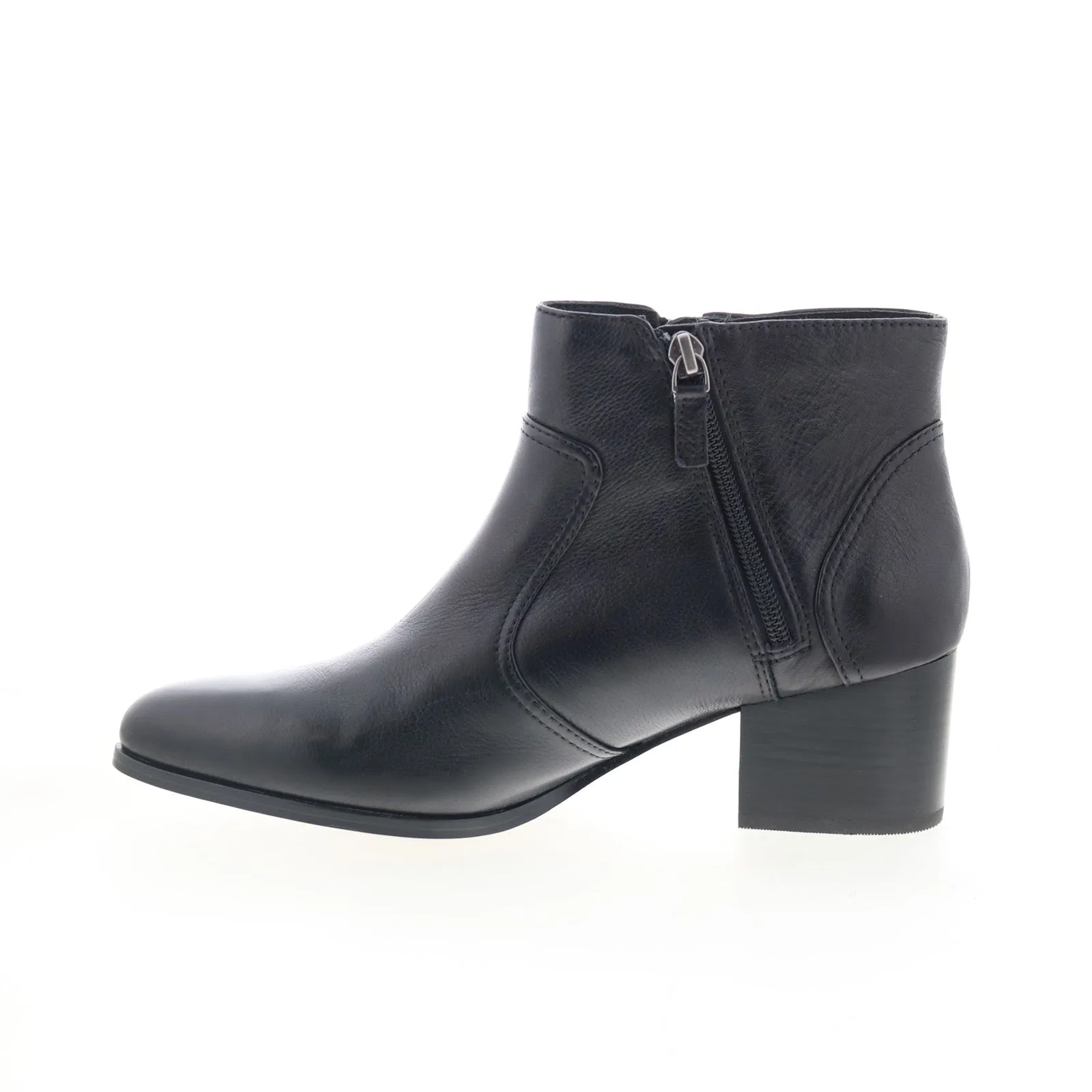 Johnston & Murphy Trista Double-Zip Womens Black Ankle & Booties Boots Robust Build