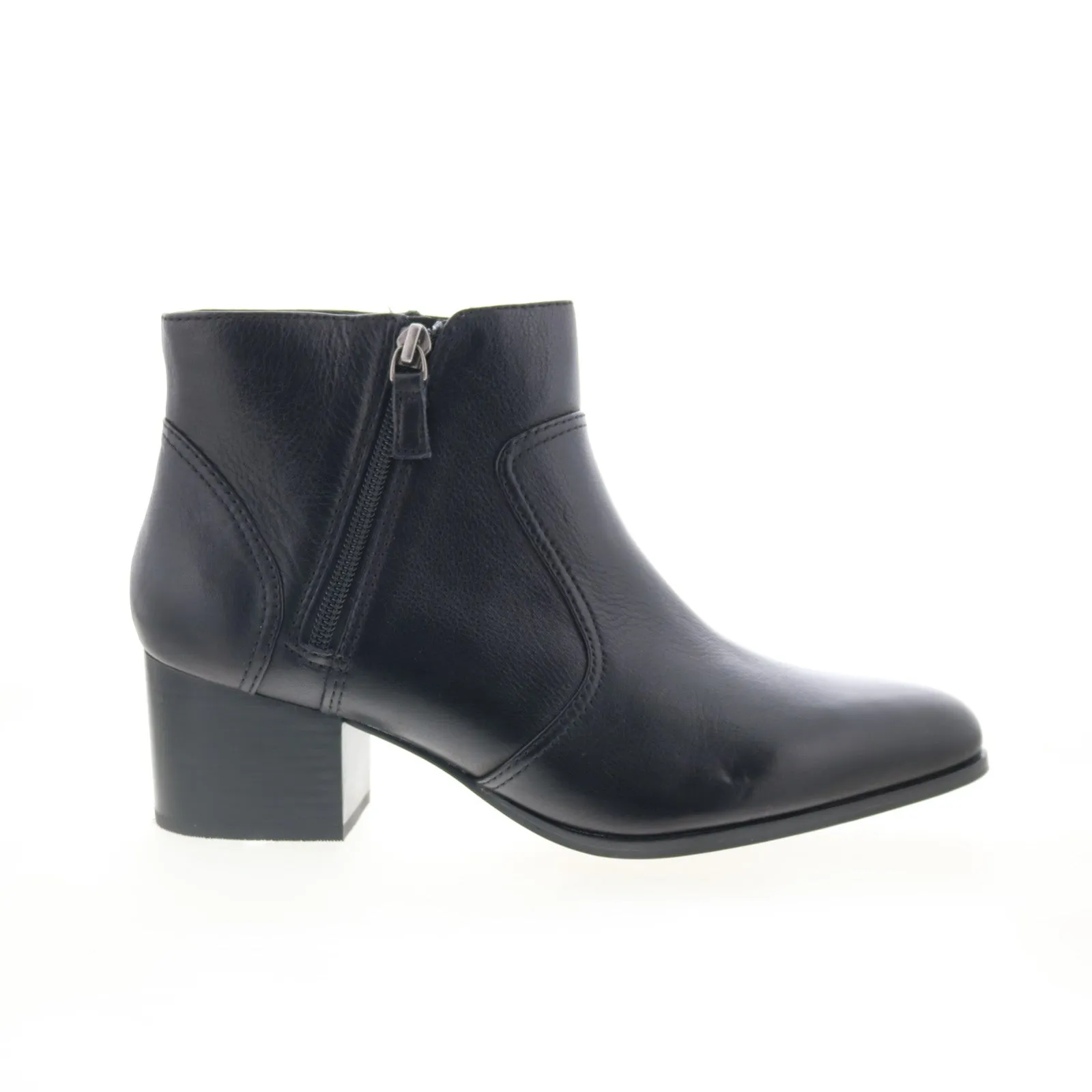 Johnston & Murphy Trista Double-Zip Womens Black Ankle & Booties Boots Contoured Footbed