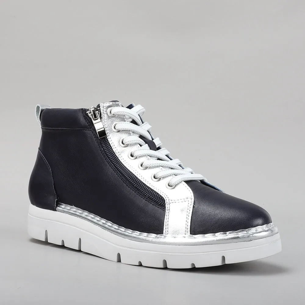 LE SANSA BOBBY NAVY SILVER All Fit High-Top Style
