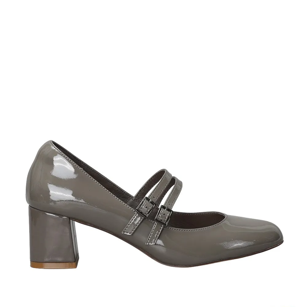 Flexible Sole Adjustable Straps NAKED ARCHES CIDER GREY PATENT