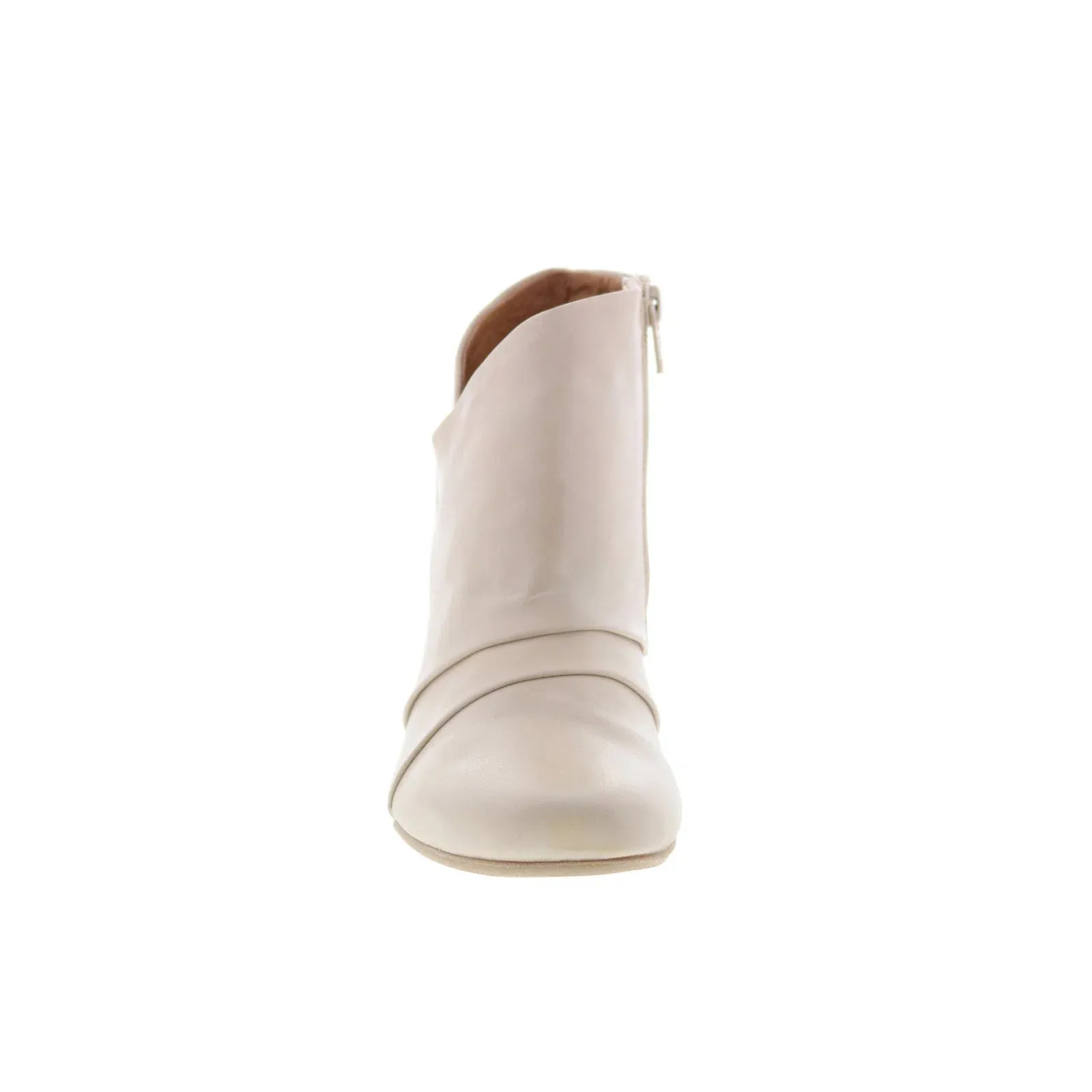 Miz Mooz Haydin Womens Beige Leather Zipper Ankle & Booties Boots Anti-slip