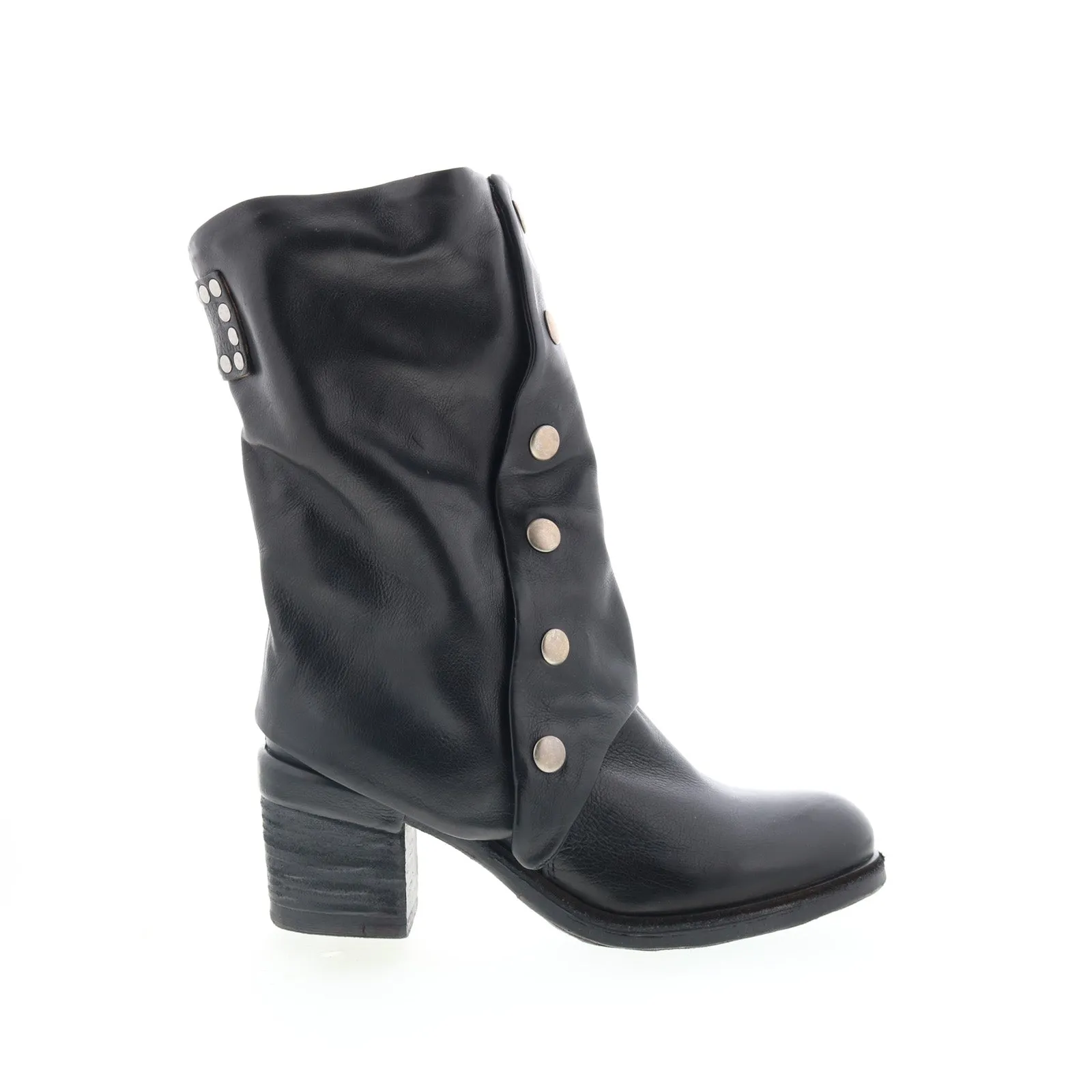 A.S. 98 Jensen Womens Black Leather Zipper Ankle & Booties Boots Young Professional Urban Fashion
