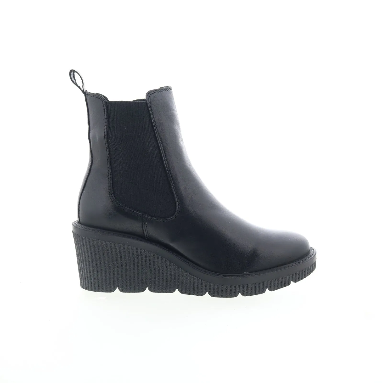 Miz Mooz Averie Womens Black Leather Zipper Chelsea Boots Steel Cap