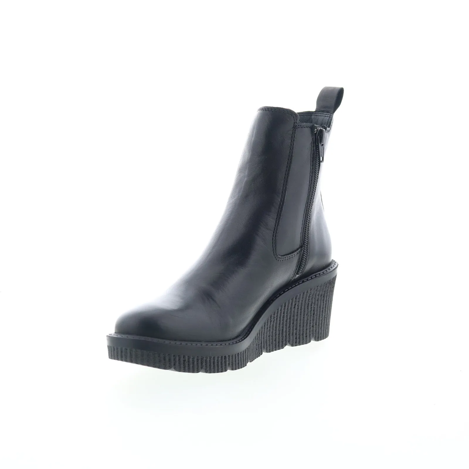 Water Line Miz Mooz Averie Womens Black Leather Zipper Chelsea Boots