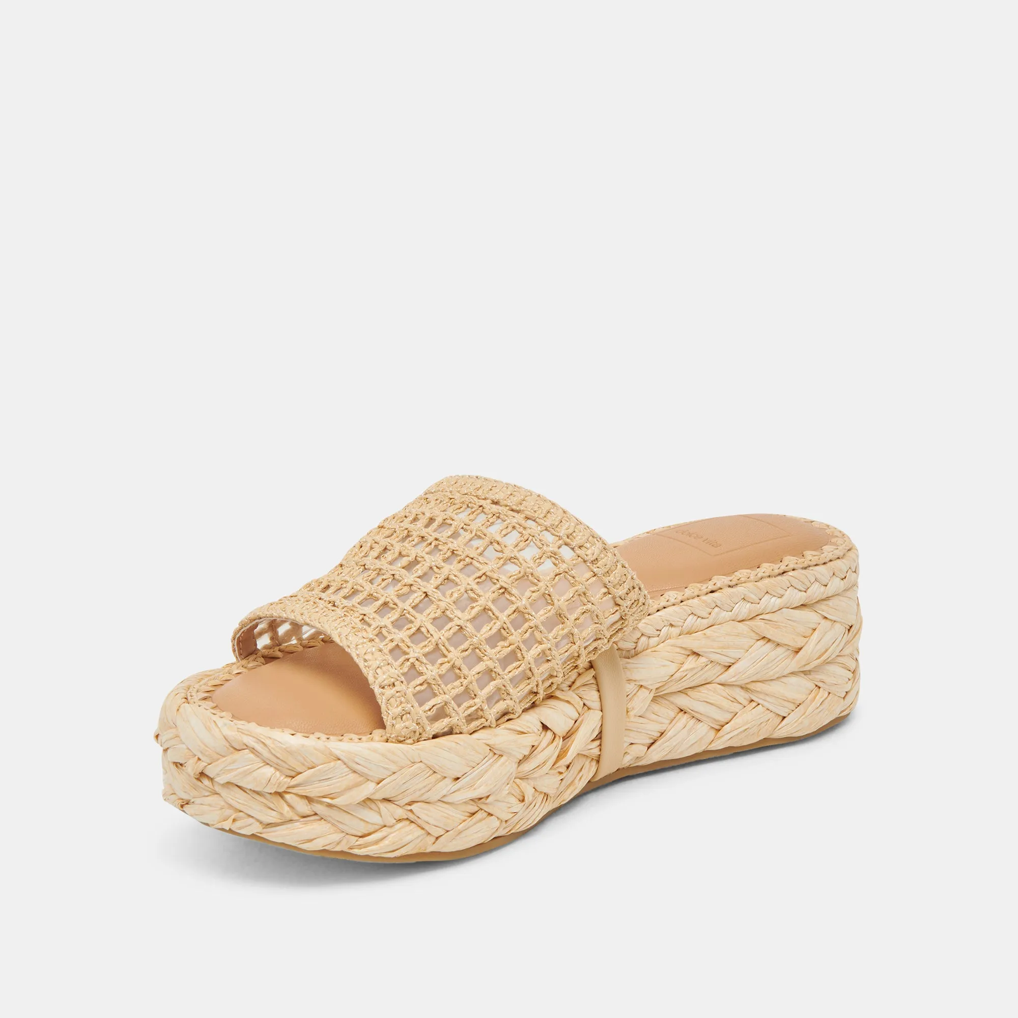 CHAVI MESH SANDALS NATURAL WOVEN RAFFIA Leisure Vibe