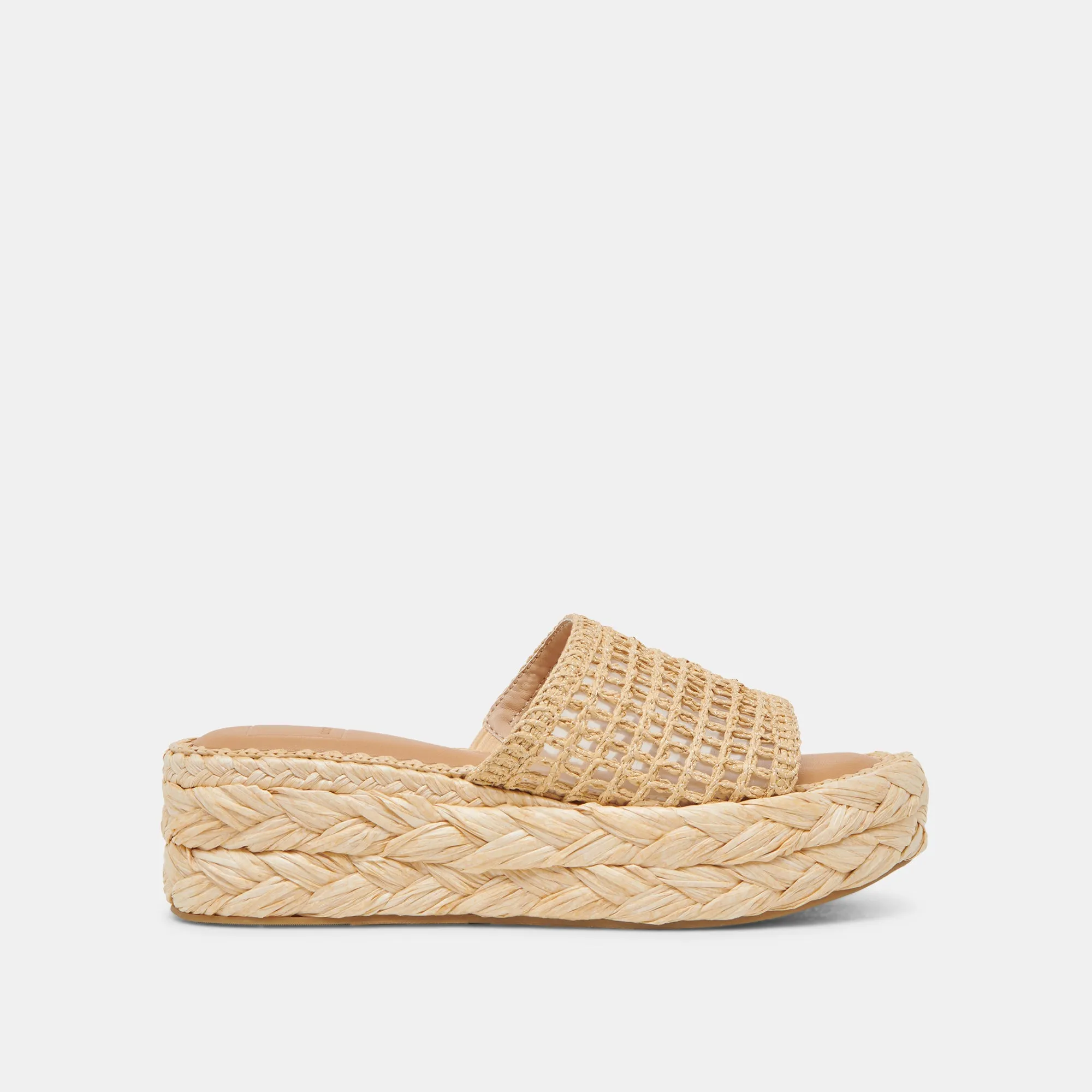 CHAVI MESH SANDALS NATURAL WOVEN RAFFIA padded sole Fast Step