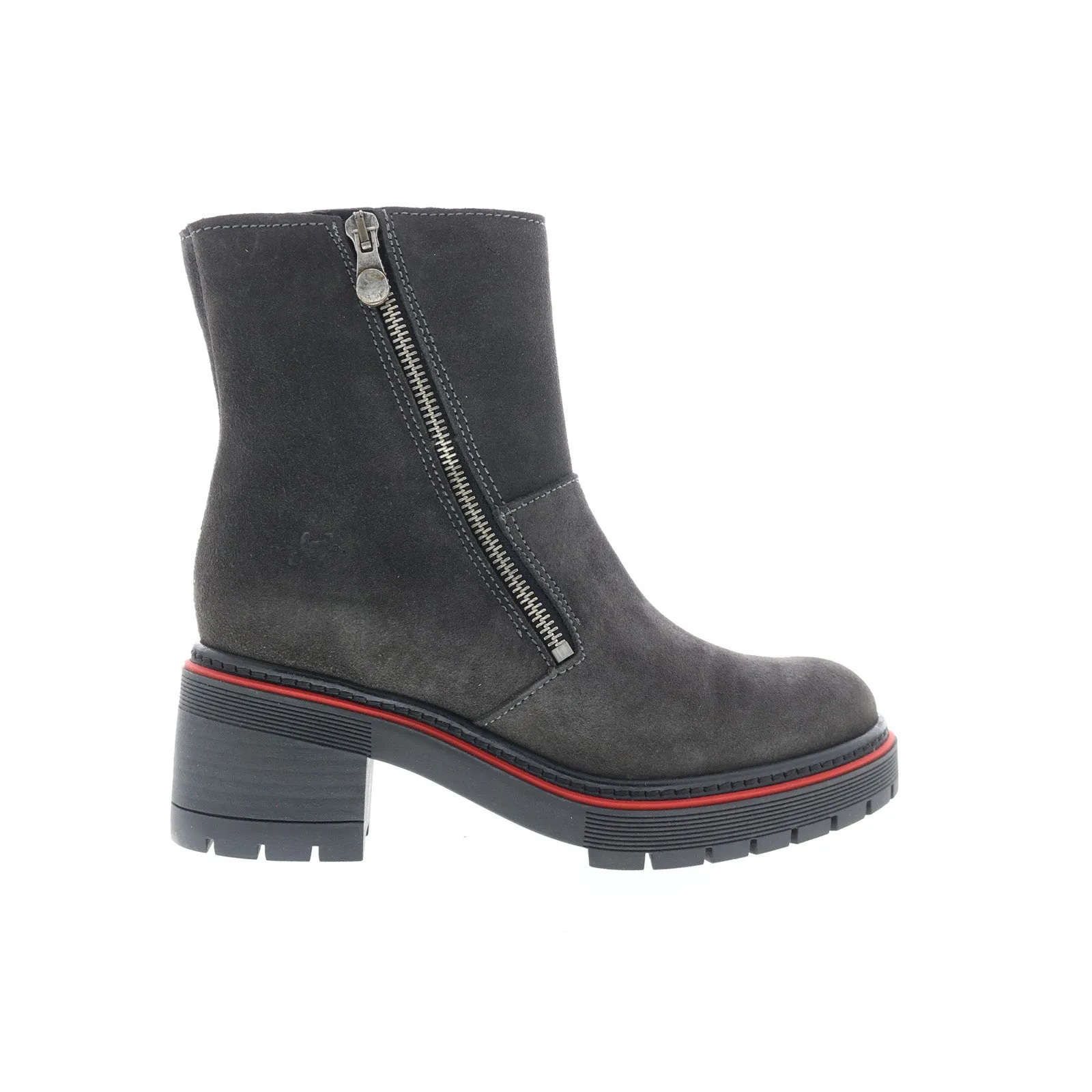 Smart Look Bos. & Co. Zap Womens Gray Suede Zipper Ankle & Booties Boots