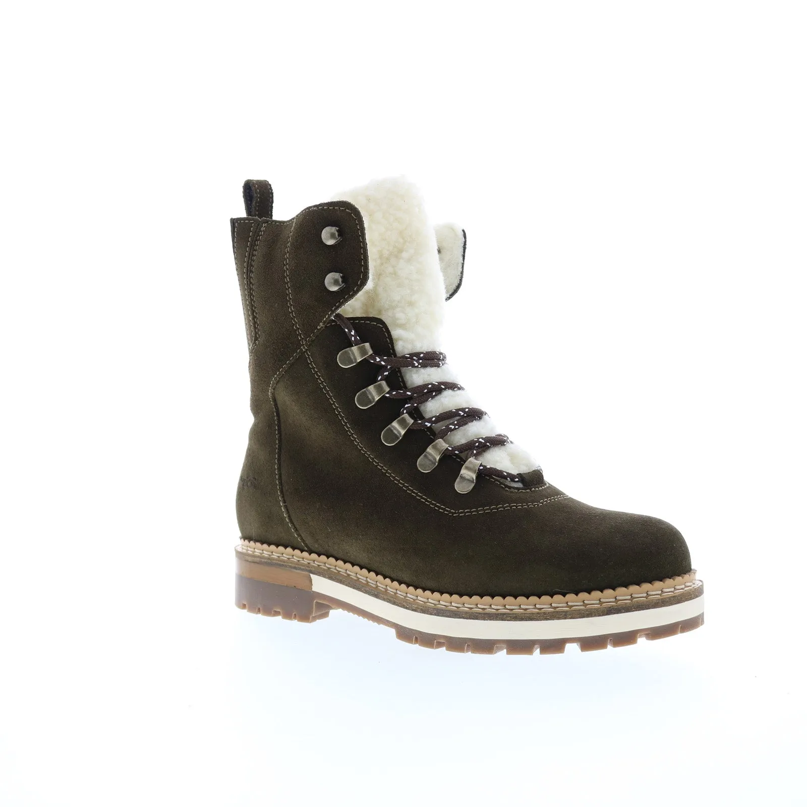 Casual Gathering Minimal Profile Bos. & Co. Ada Womens Green Suede Lace Up Casual Dress Boots