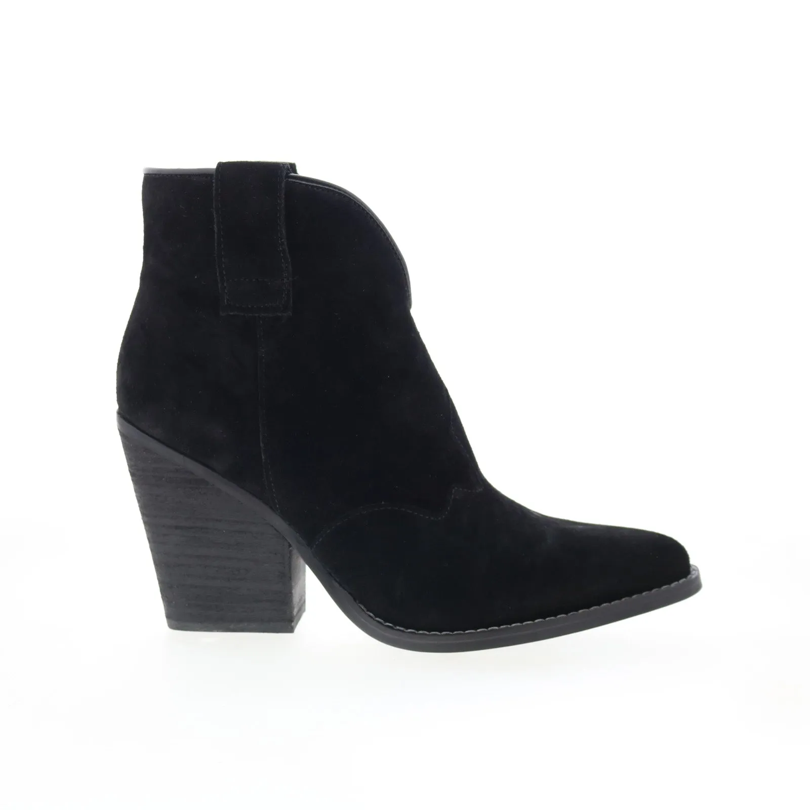 Dingo Flannie DI-342 Womens Black Suede Slip On Ankle & Booties Boots City Wear