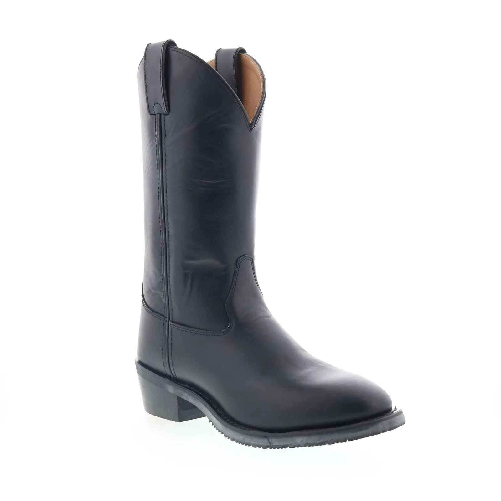 soft fit High Arch Jama Old West MB2065 Mens Black Leather Slip On Cowboy Western Boots
