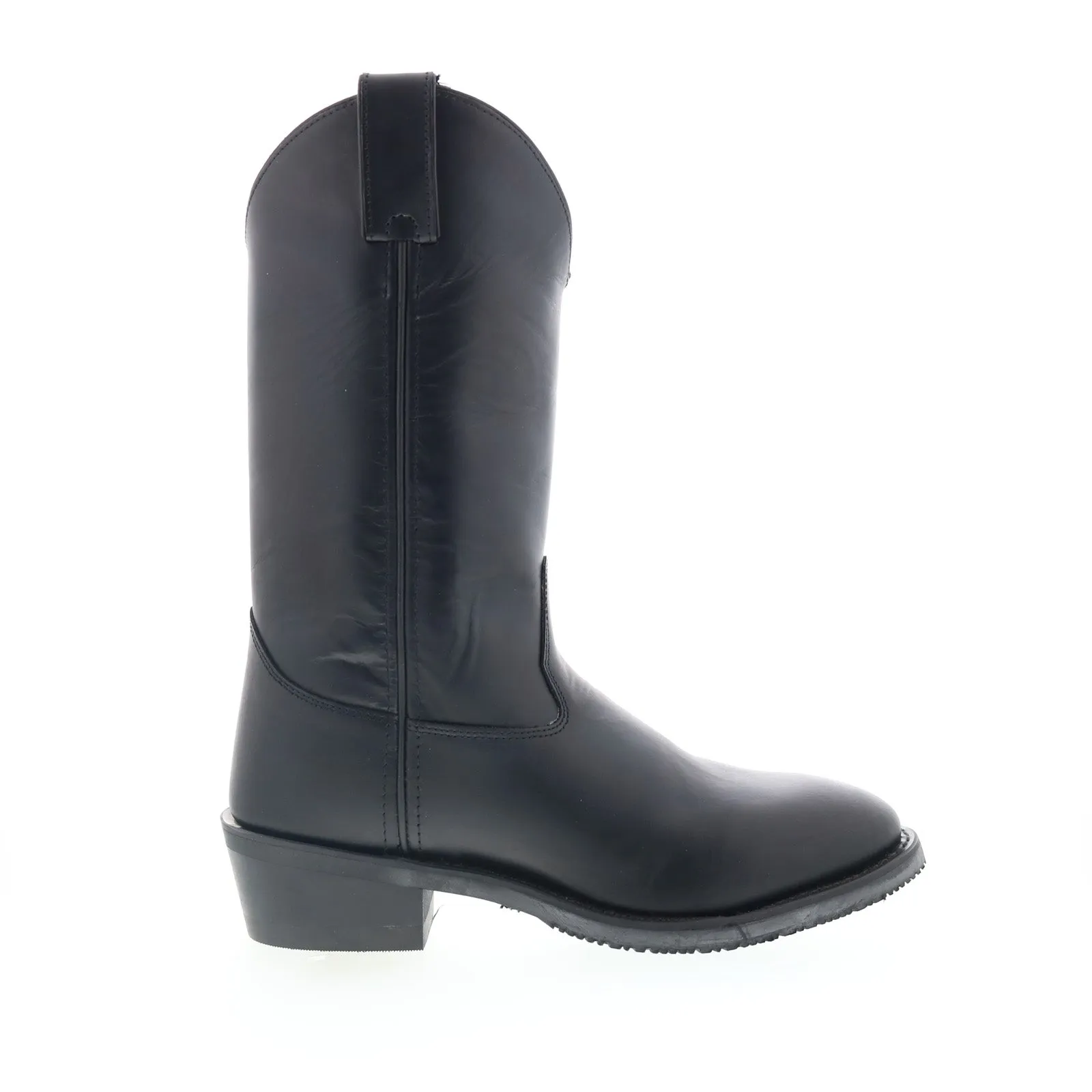 Elastic Gusset Fashion Statement Jama Old West MB2065 Mens Black Leather Slip On Cowboy Western Boots