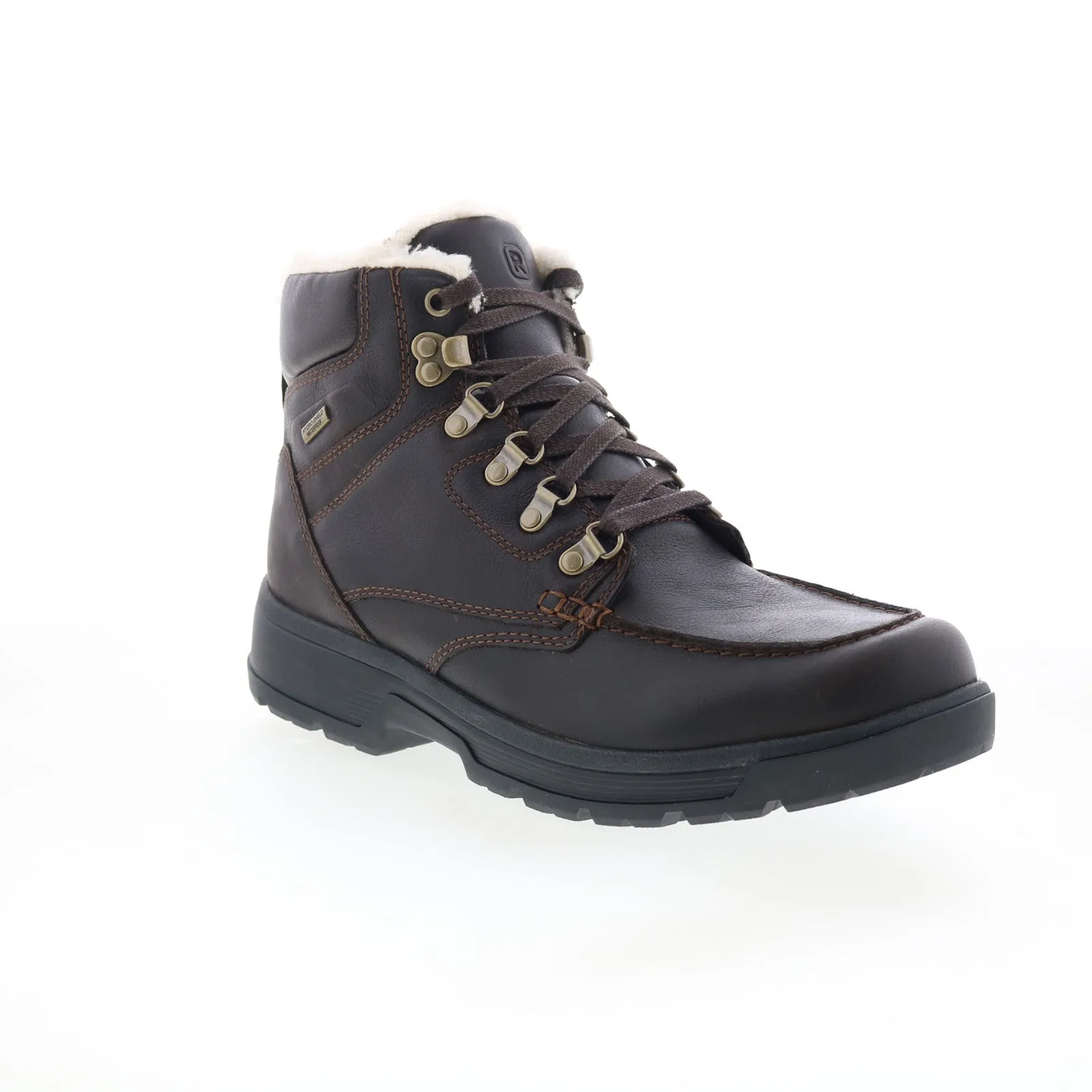 Heavy Use Rockport Ezra 2 Waterproof Mens Brown Leather Lace Up Casual Dress Boots