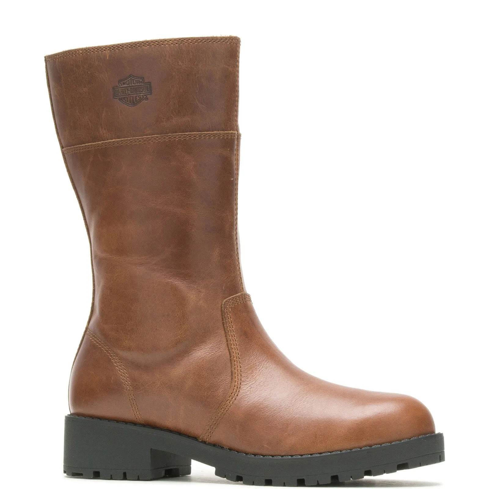 Farmer Easy Clean Harley-Davidson Lynwood Pull On D87220 Womens Brown Leather Motorcycle Boots