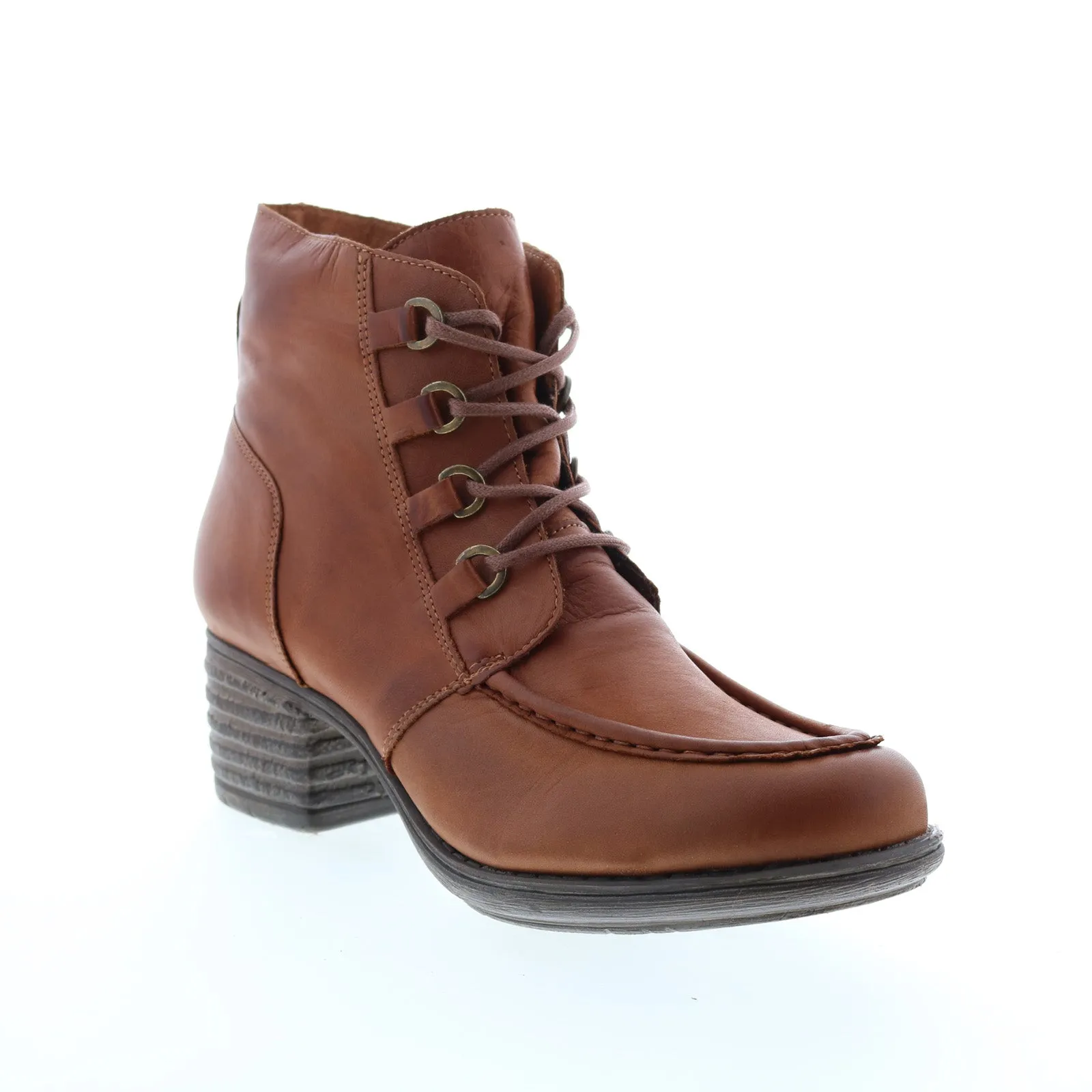Miz Mooz Granger Womens Brown Leather Lace Up Ankle & Booties Boots Minimal Weight