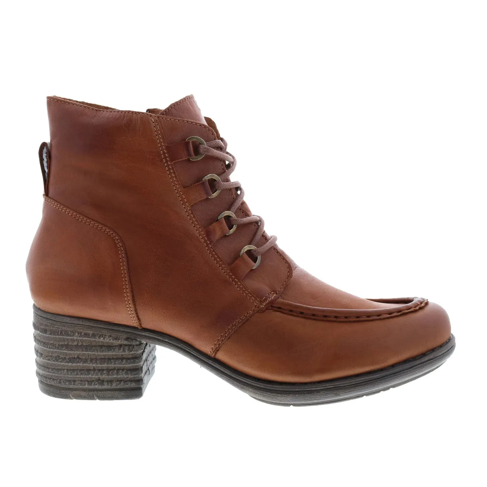 Fashion Statement Fashionable Comfort Miz Mooz Granger Womens Brown Leather Lace Up Ankle & Booties Boots