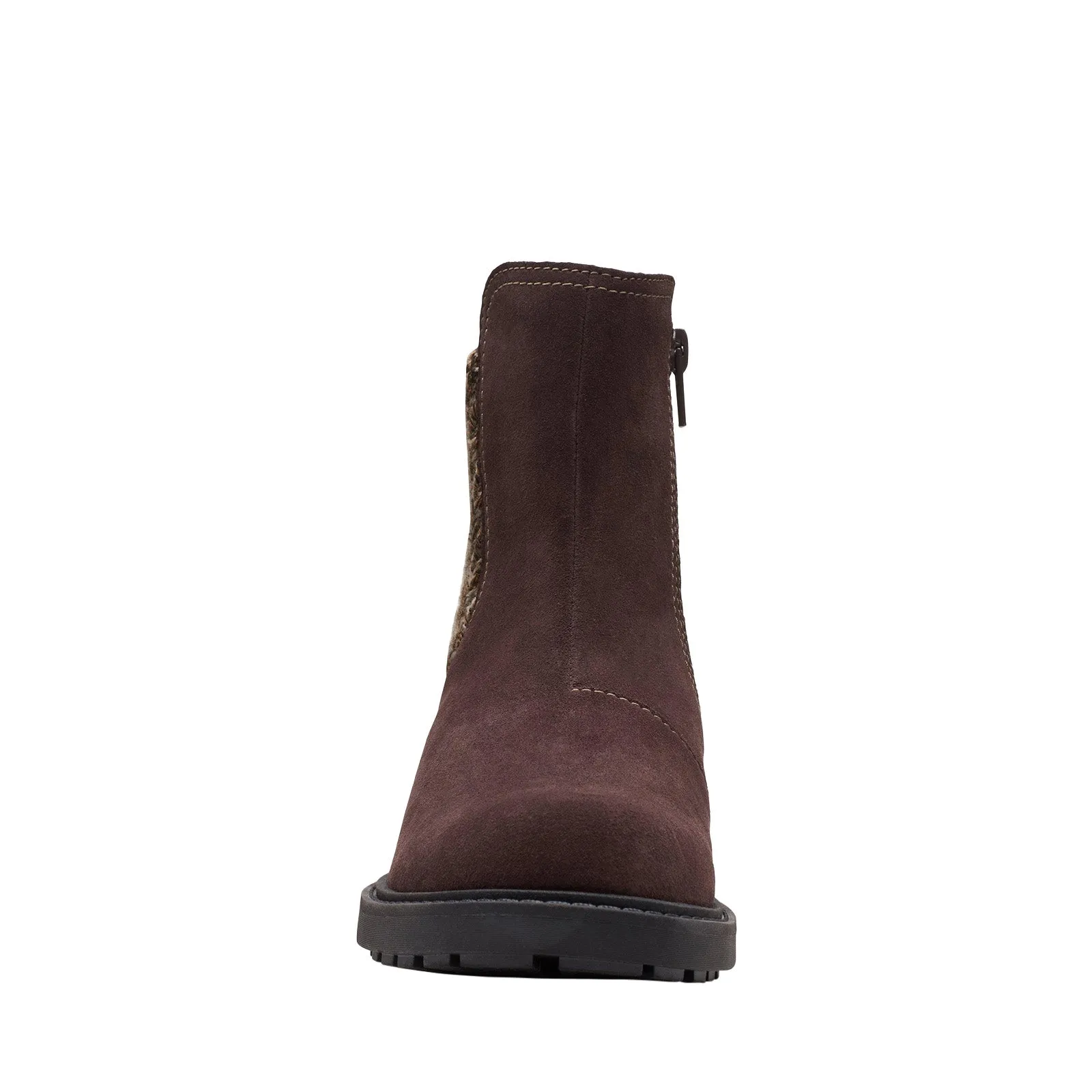 High-traction Warm Interior Clarks Opal Sky 26167848 Womens Brown Suede Slip On Chelsea Boots