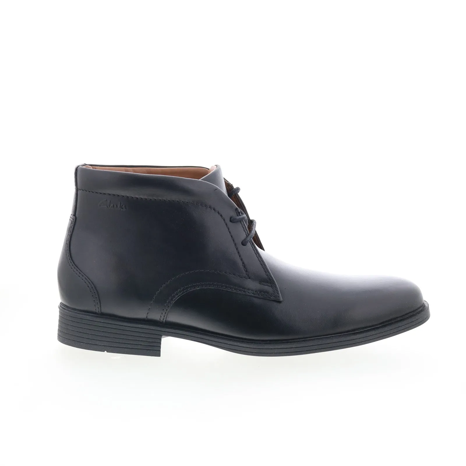 Sleek Finish Clarks Whiddon Mid 26152914 Mens Black Wide Leather Lace Up Chukkas Boots