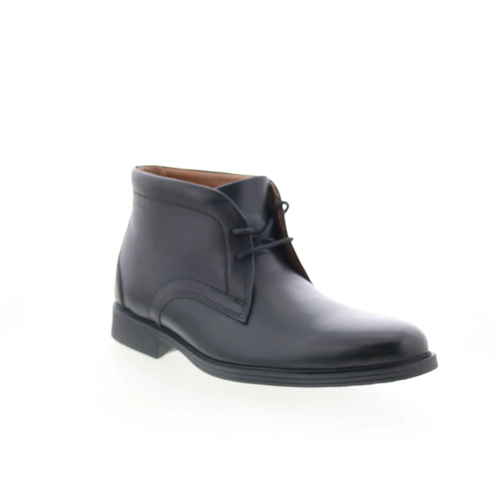 Clarks Whiddon Mid 26152914 Mens Black Wide Leather Lace Up Chukkas Boots Narrow Fit Warehouse Work