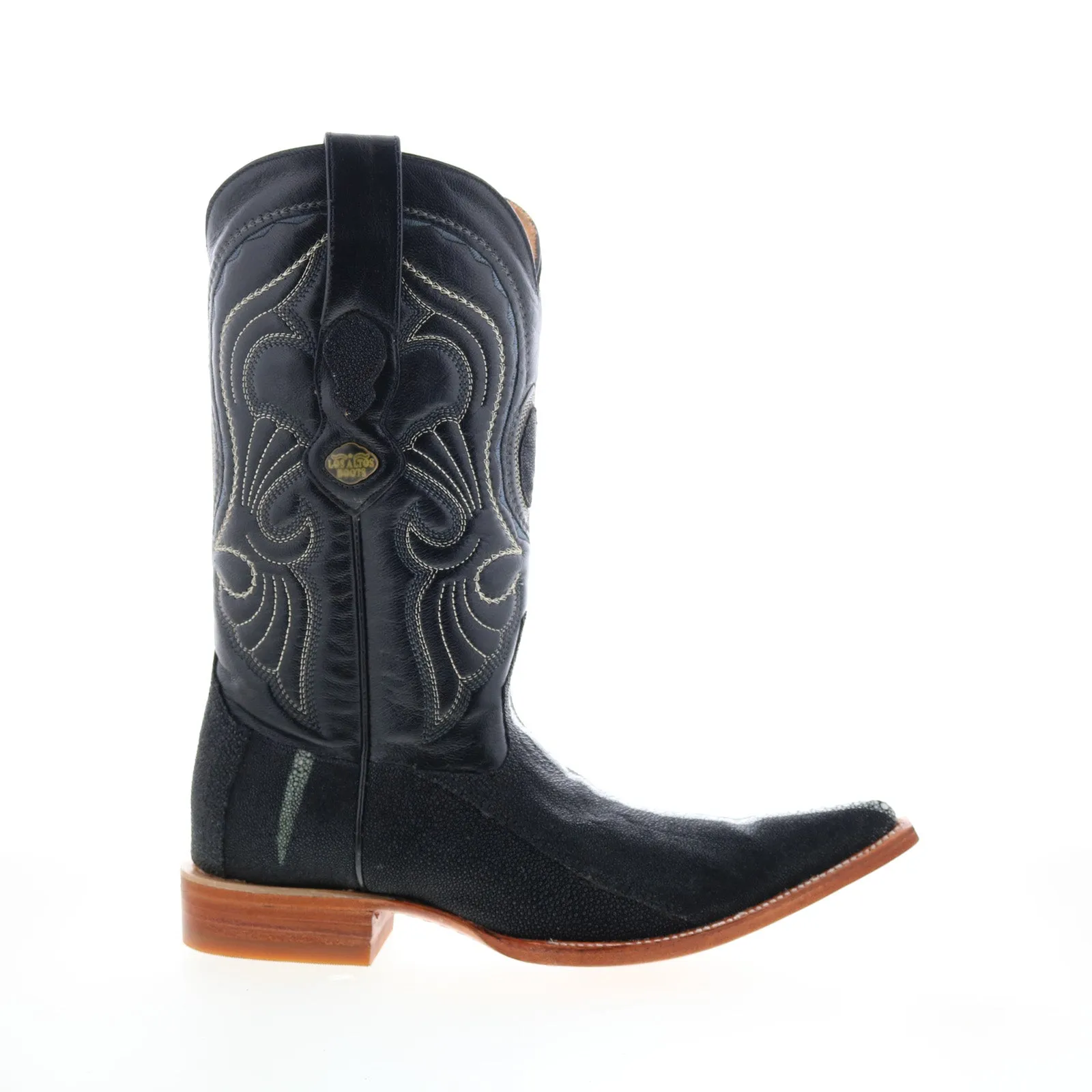 Los Altos 3X Toe Stingray Rowstone Mens Black Wide Cowboy Western Boots Cordura Material Canvas Material