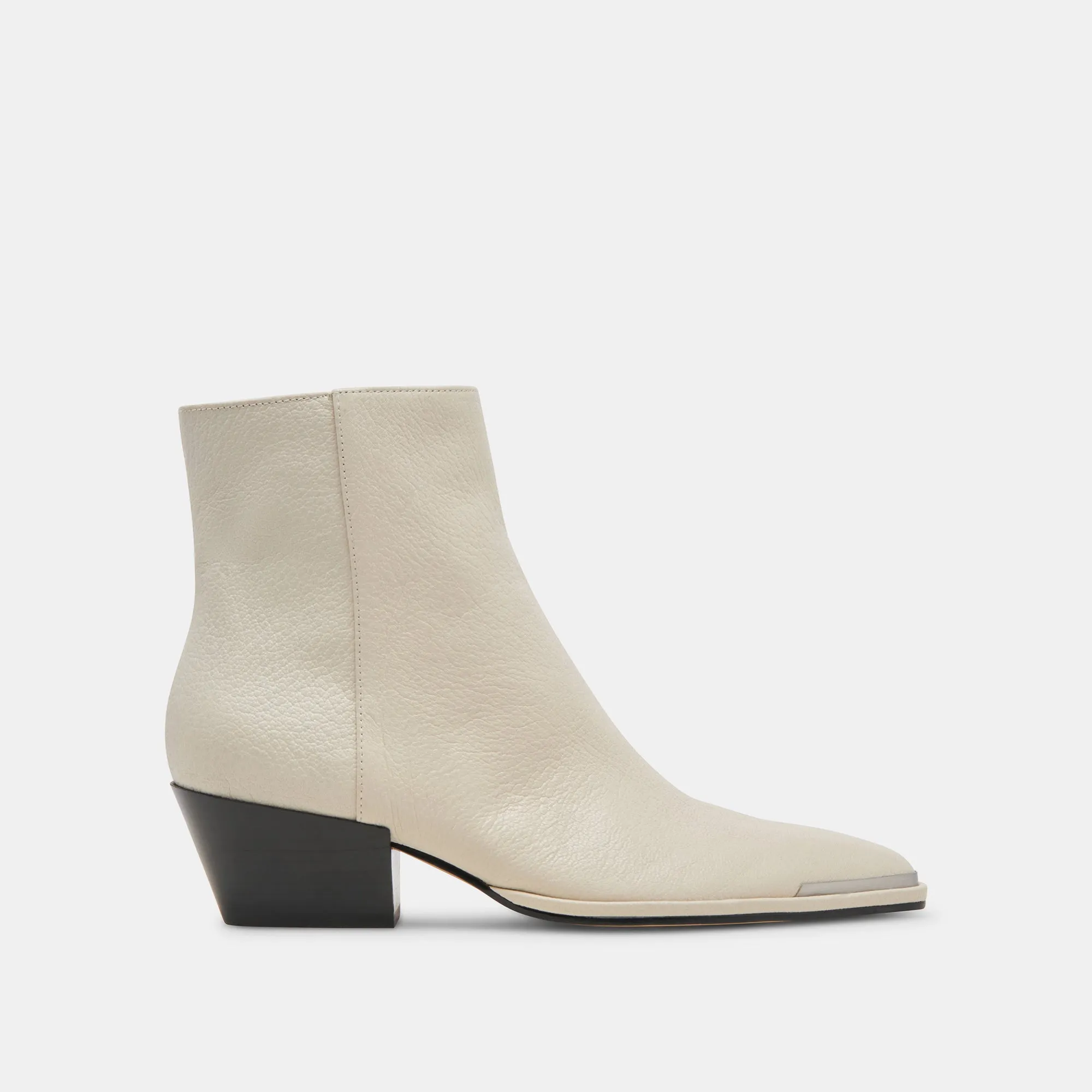 Trendy Protection Seamless Style NONAH BOOTIES IVORY LEATHER
