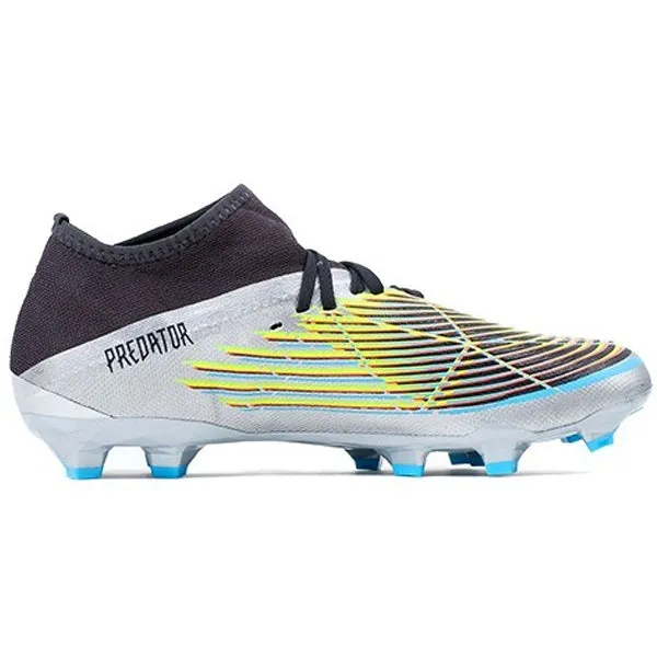 adidas Predator Edge.3 Firm Ground Adult Soccer Cleats (Silver Metallic/Core Black/Team Solar Green) Sole Response Foot Arch