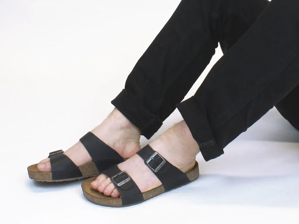 Fashionable Moist Guard Haflinger Men Sandals Andrew Country Black