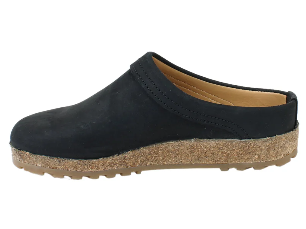 Teen Fun Rubber Sole Haflinger Leather Clogs Malmo Black