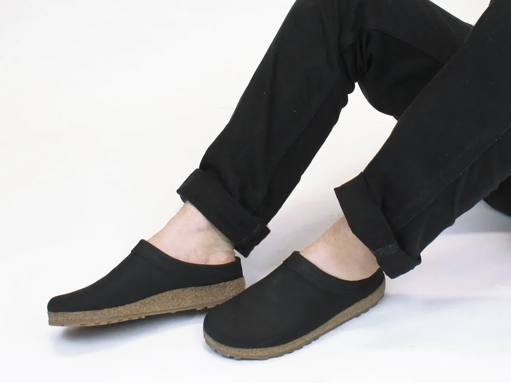 Match Fit Sky View Haflinger Leather Clogs Malmo Black