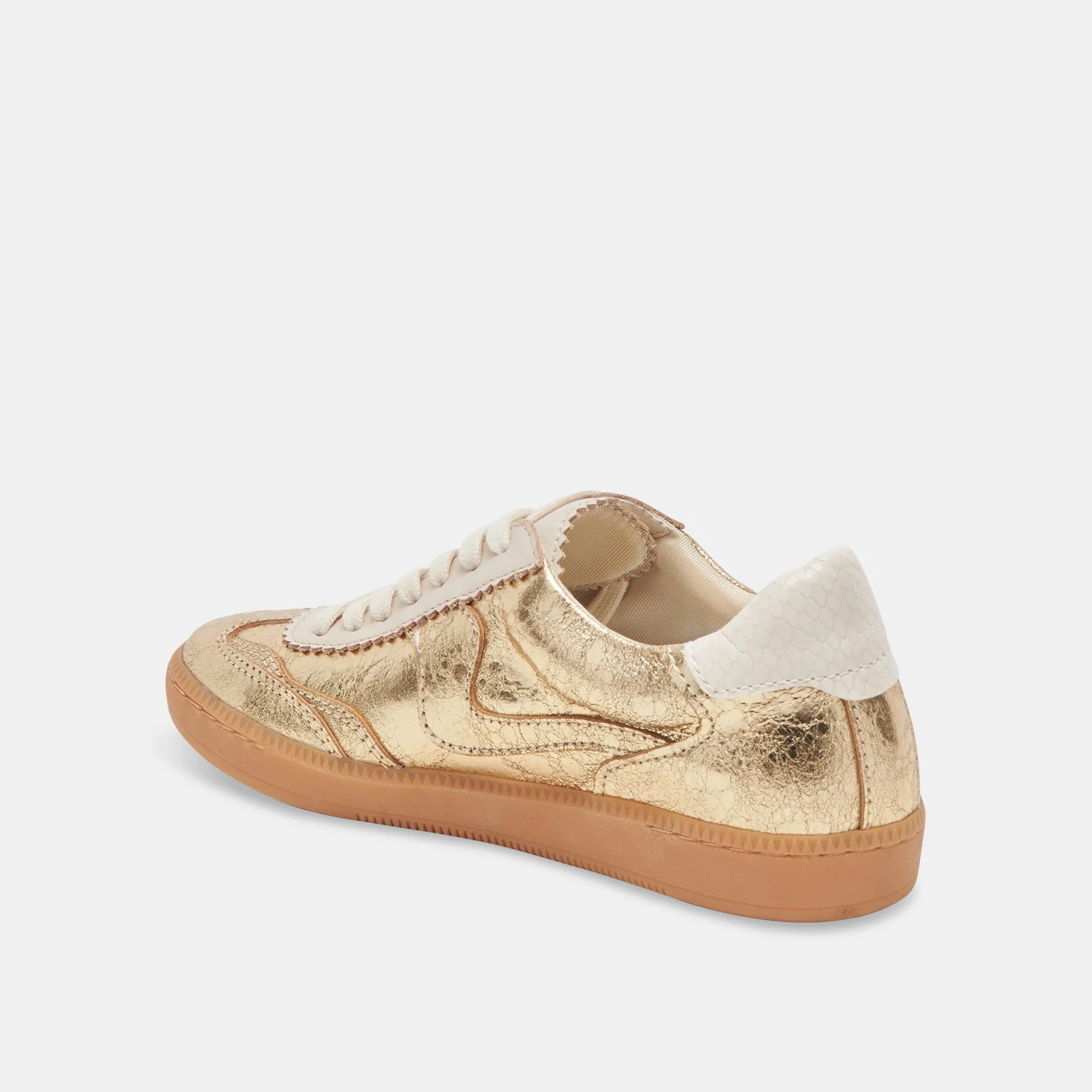 NOTICE WIDE SNEAKERS GOLD DISTRESSED LEATHER Motion Cushion Sport Performance