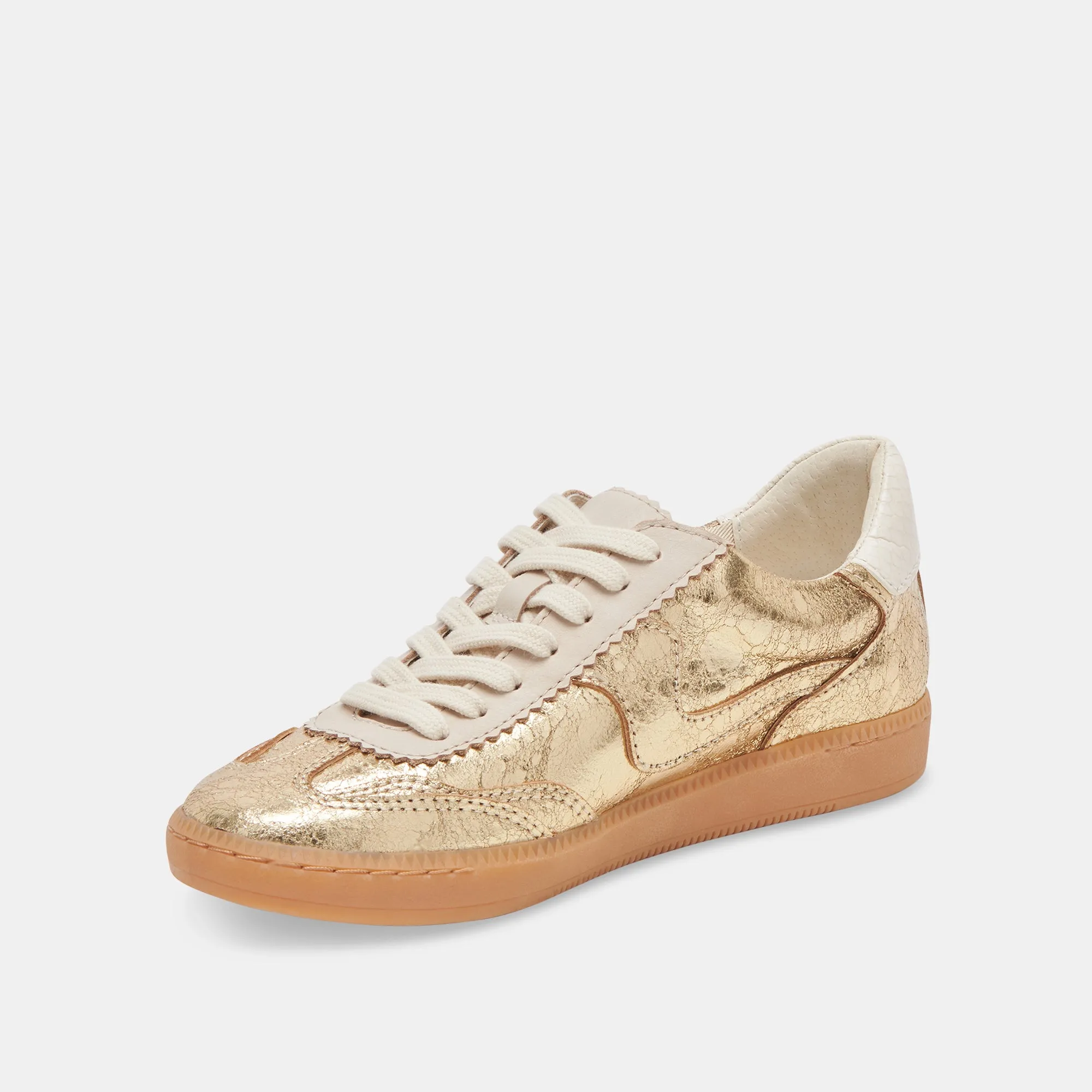 Athletic materials NOTICE WIDE SNEAKERS GOLD DISTRESSED LEATHER
