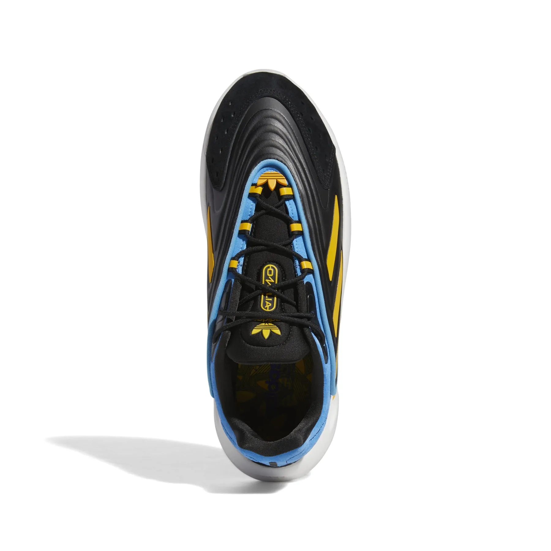 strength - training half - marathoning shoes ADIDAS FZ5881 OZELIA MN'S (Medium) Black/Gold/Blue Synthetic Running Shoes