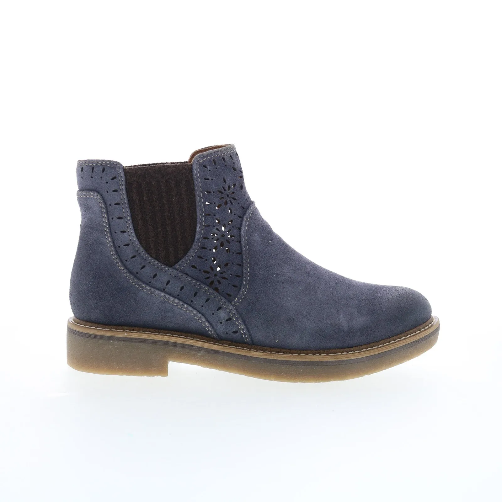 On-the-Go Wear All-Purpose Style Comfortiva Raya CT0047207 Womens Blue Wide Suede Chelsea Boots