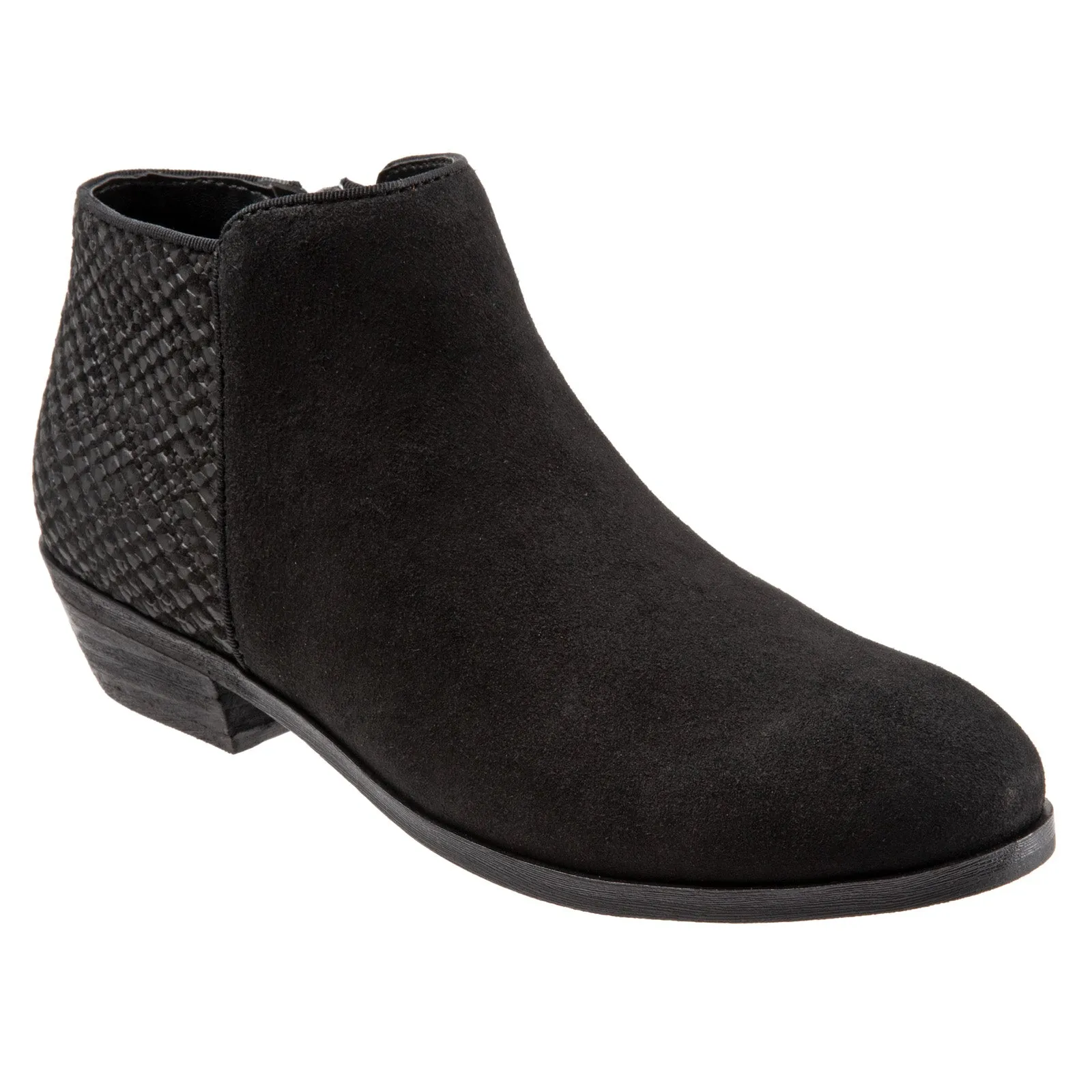 Leather Comfort Softwalk Rocklin S1457-030 Womens Black Narrow Ankle & Booties Boots