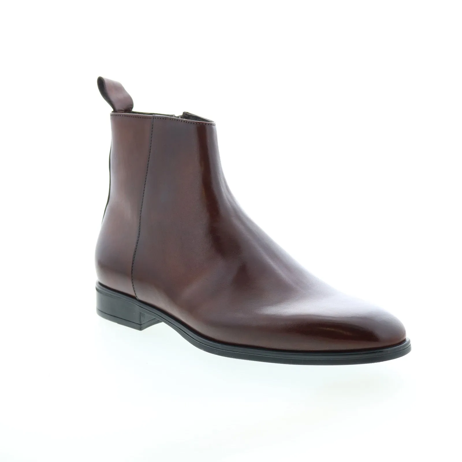 Bruno Magli Milton MB2MLTE0 Mens Brown Leather Zipper Casual Dress Boots Classic Touch