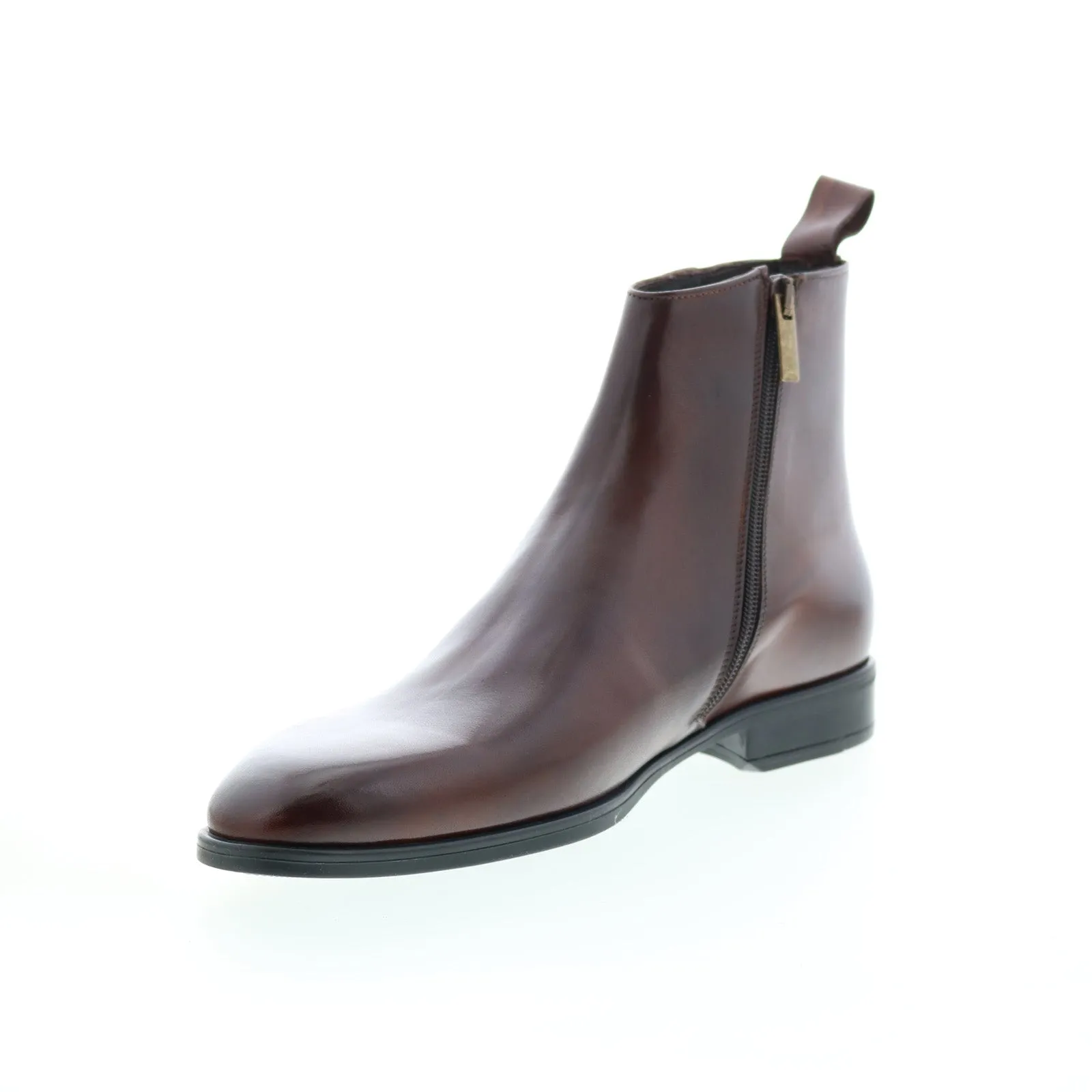 Bruno Magli Milton MB2MLTE0 Mens Brown Leather Zipper Casual Dress Boots Cozy And Stylish hypoallergenic
