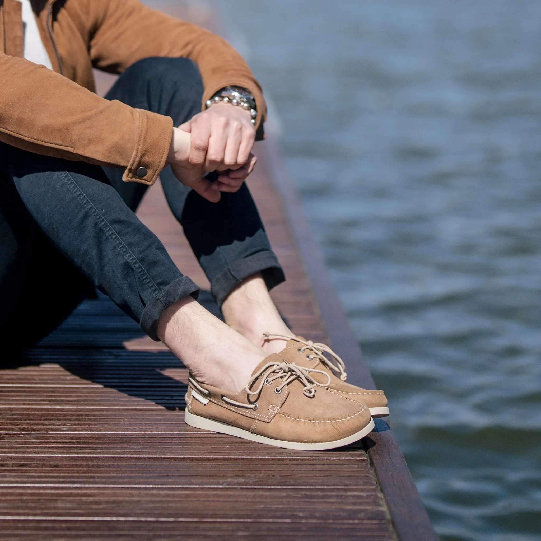PURSI Men??s Zero Waste boat shoes Supportive Lining