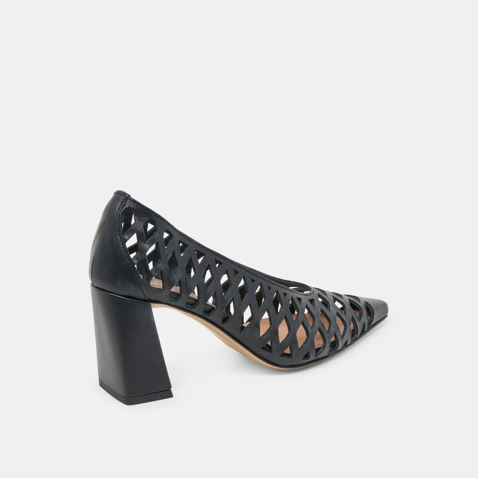 TANYA HEELS BLACK WOVEN LEATHER Summer Sandals
