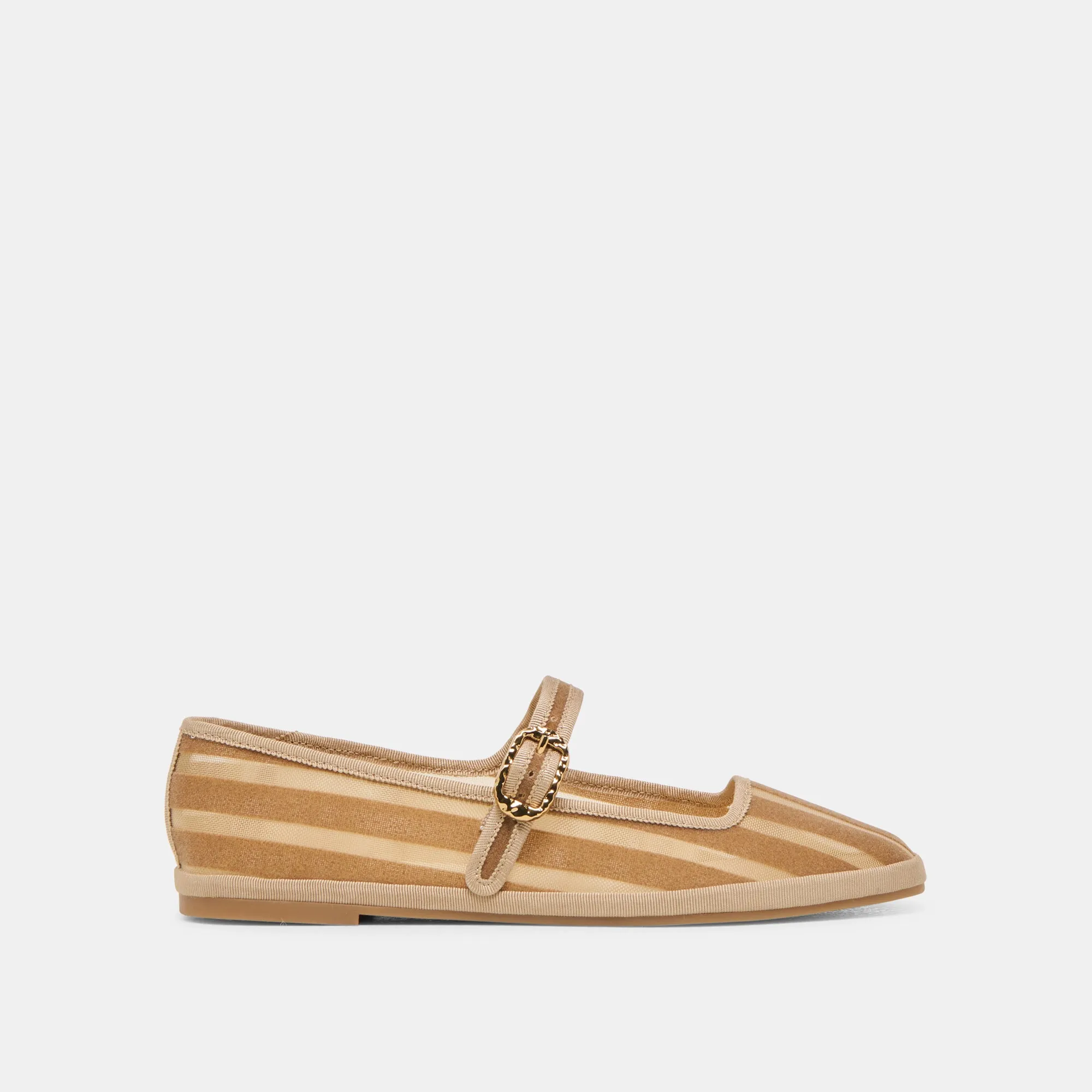Peak Mood TAMEKA BALLET FLATS TAN STRIPE MESH