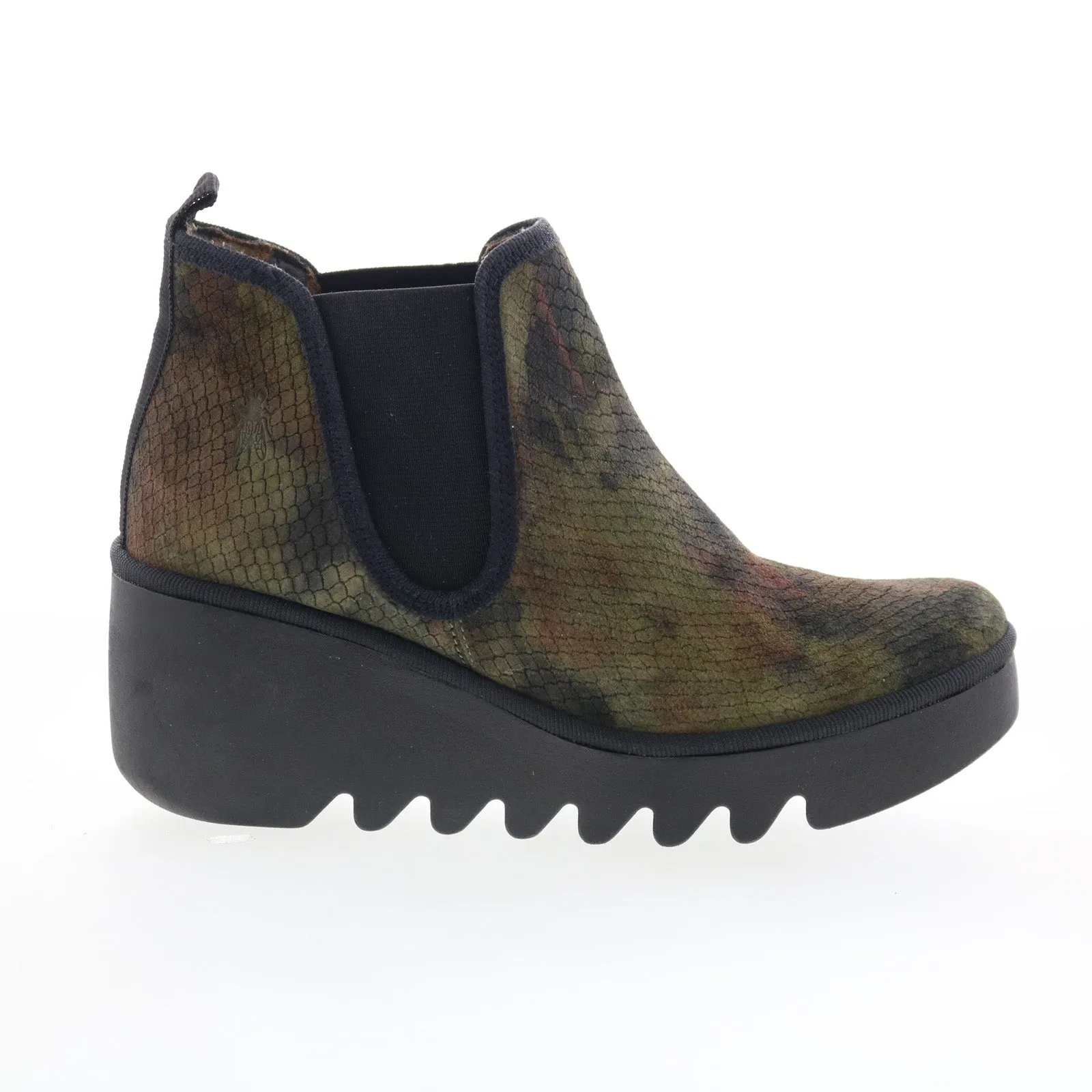 Comfortable to walk Factory Worker Fly London Byne BYNE349FLY-003 Womens Green Suede Slip On Chelsea Boots