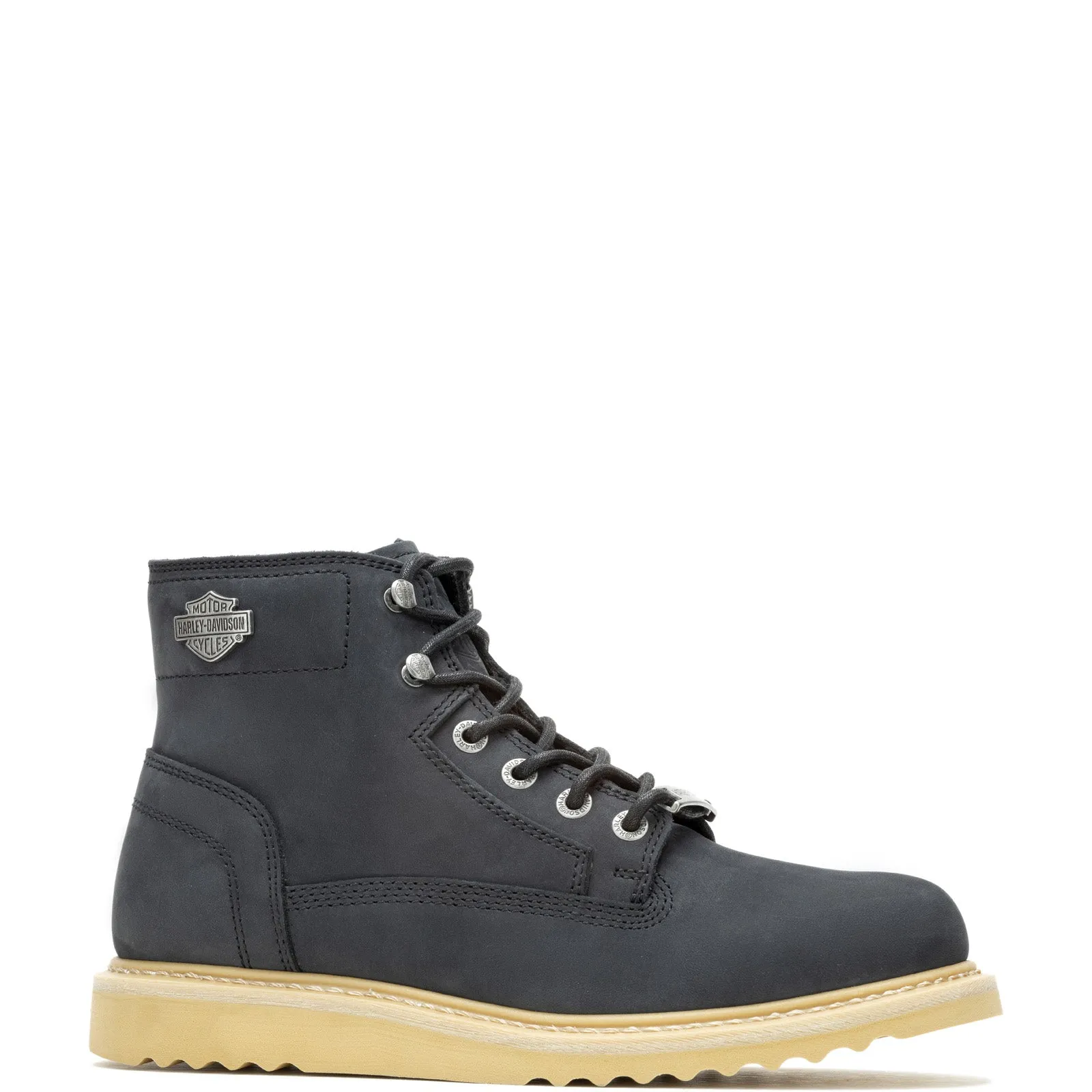Scholar Harley-Davidson Beaton D93852 Mens Black Leather Lace Up Casual Dress Boots