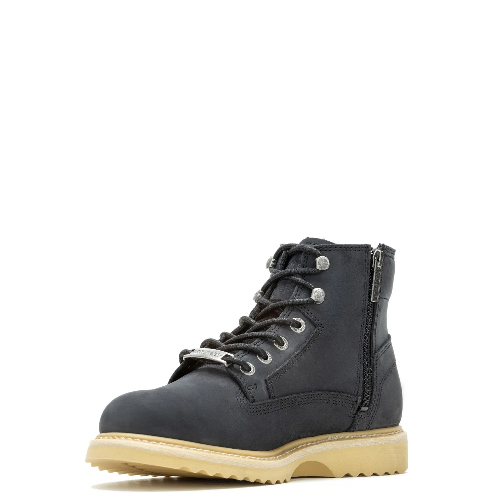 Waterproof Upper Deep Grooves Harley-Davidson Beaton D93852 Mens Black Leather Lace Up Casual Dress Boots